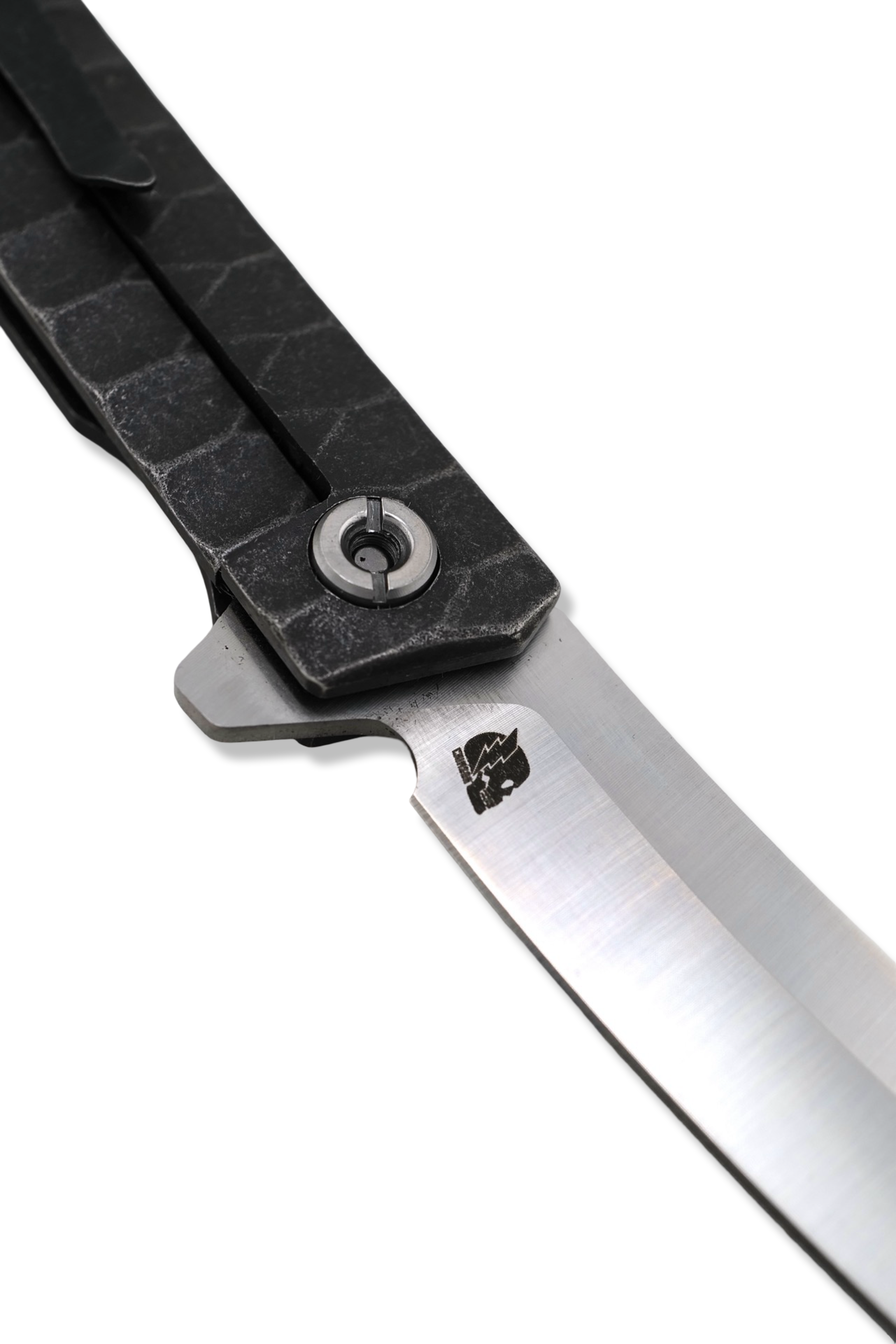 The Wayne Flipper Folder - Straight razor Rock Textured Handle / Satin Finish