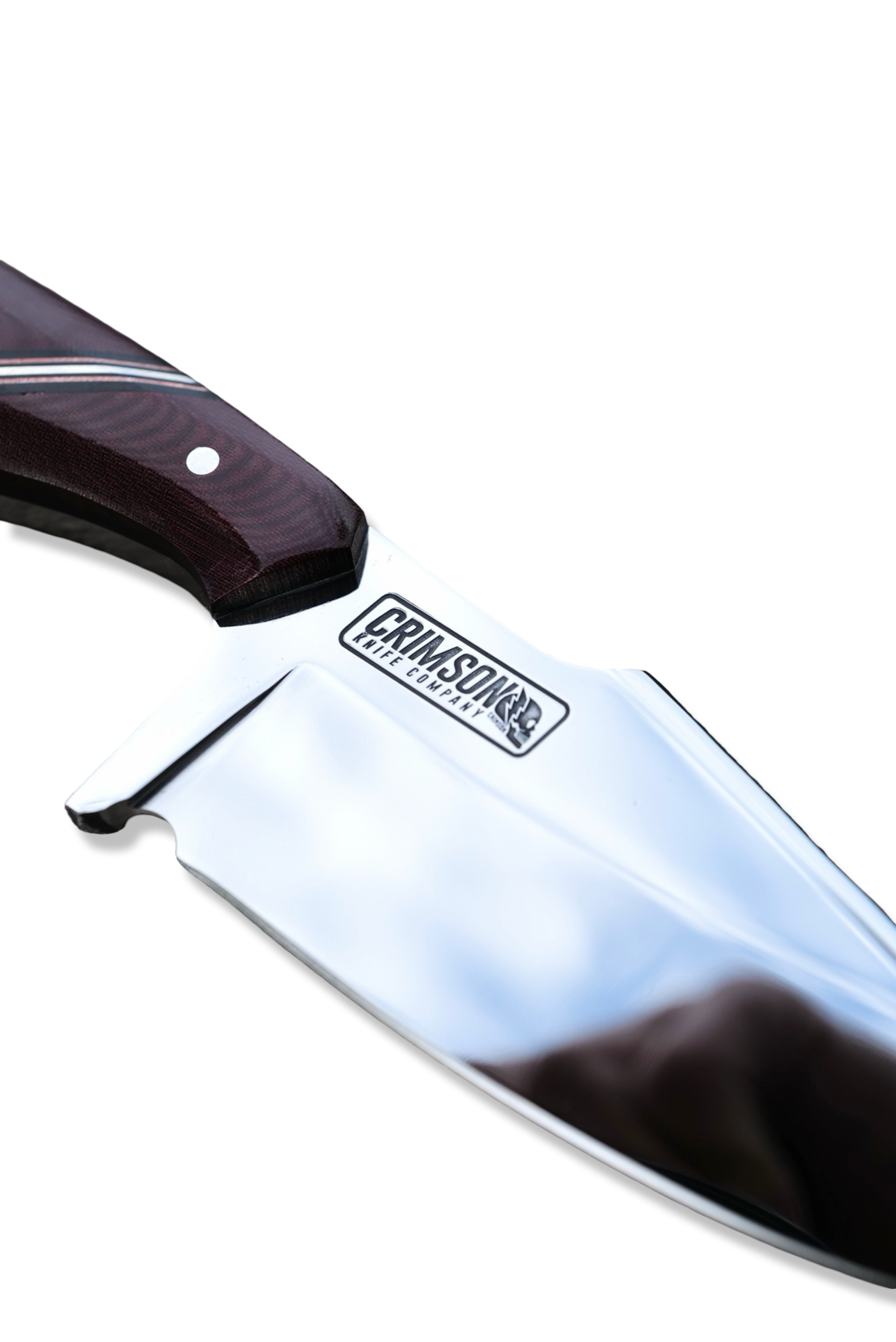 Reaper Custom 1 of 1 - Mirror Polish / 70’s Westinghouse Micarta / Nickel + Copper Split / Black G-10 Liner / Sheath Included