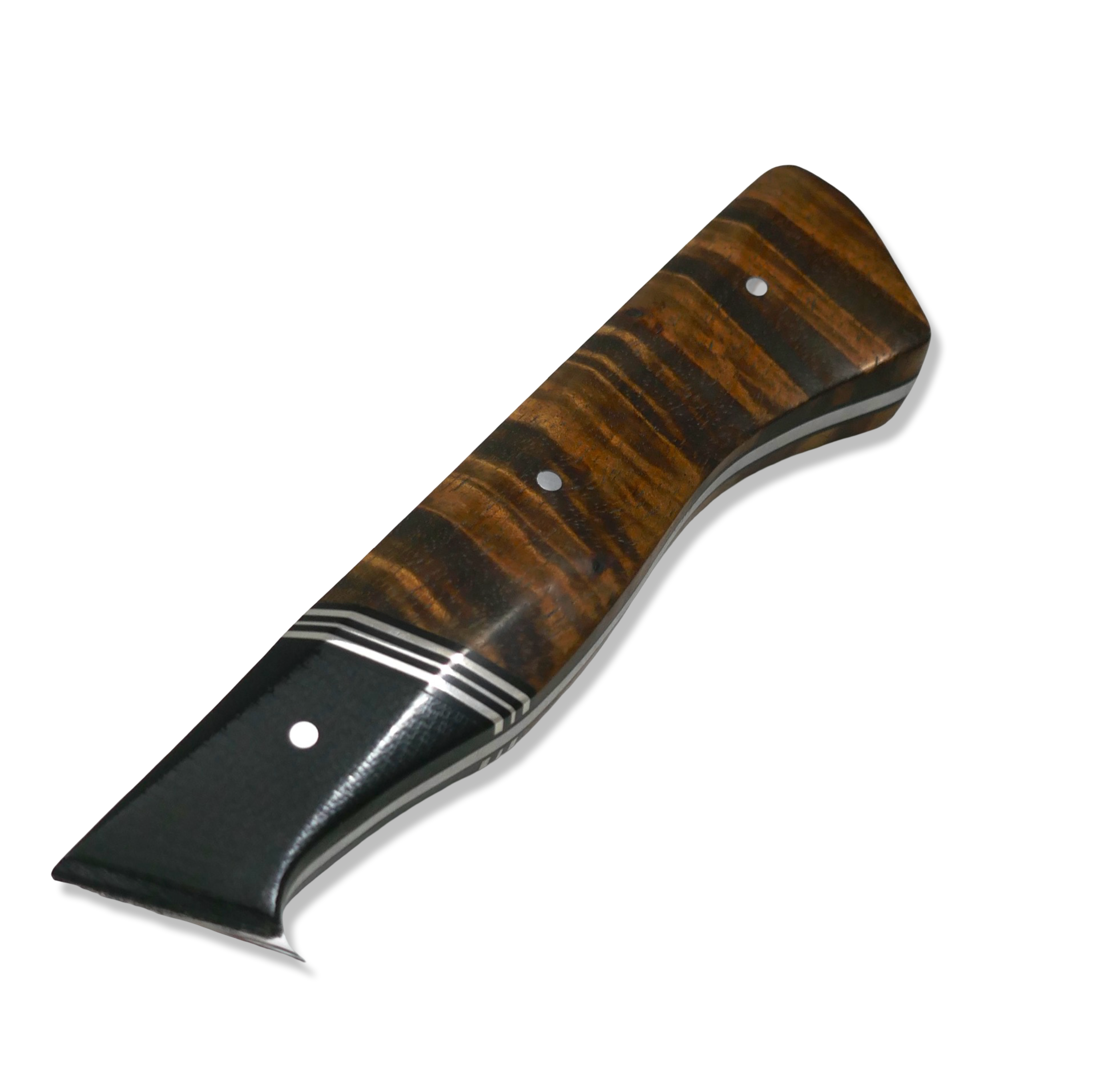 Custom Chef - Mirror Polished AEBL / Black G-10 / Triple Nickel Split / Hawaiian Koa