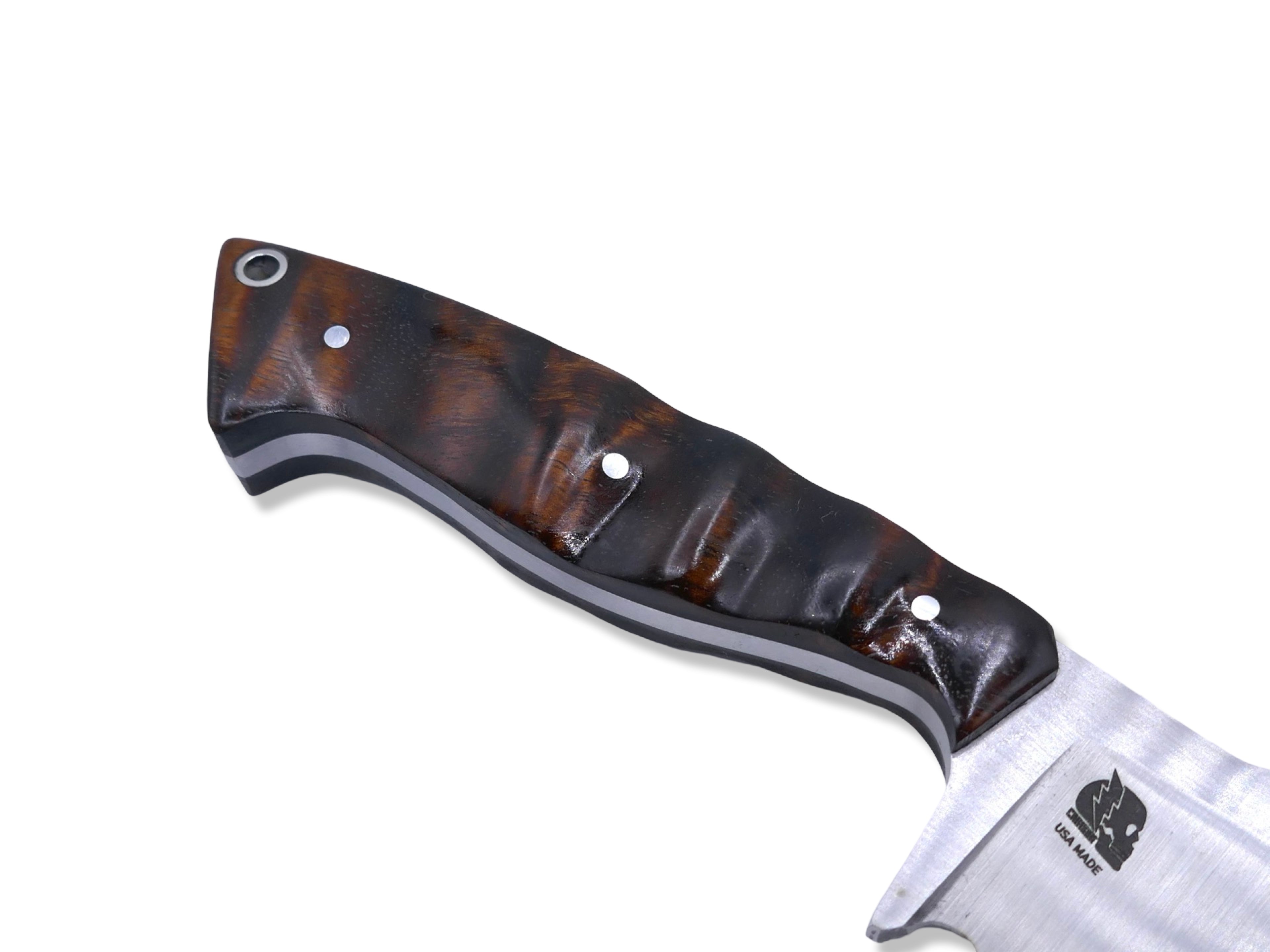 Reaper Custom 1 of 1  - Satin Finish / Hawaiian koa Handle / Black G-10 Liner