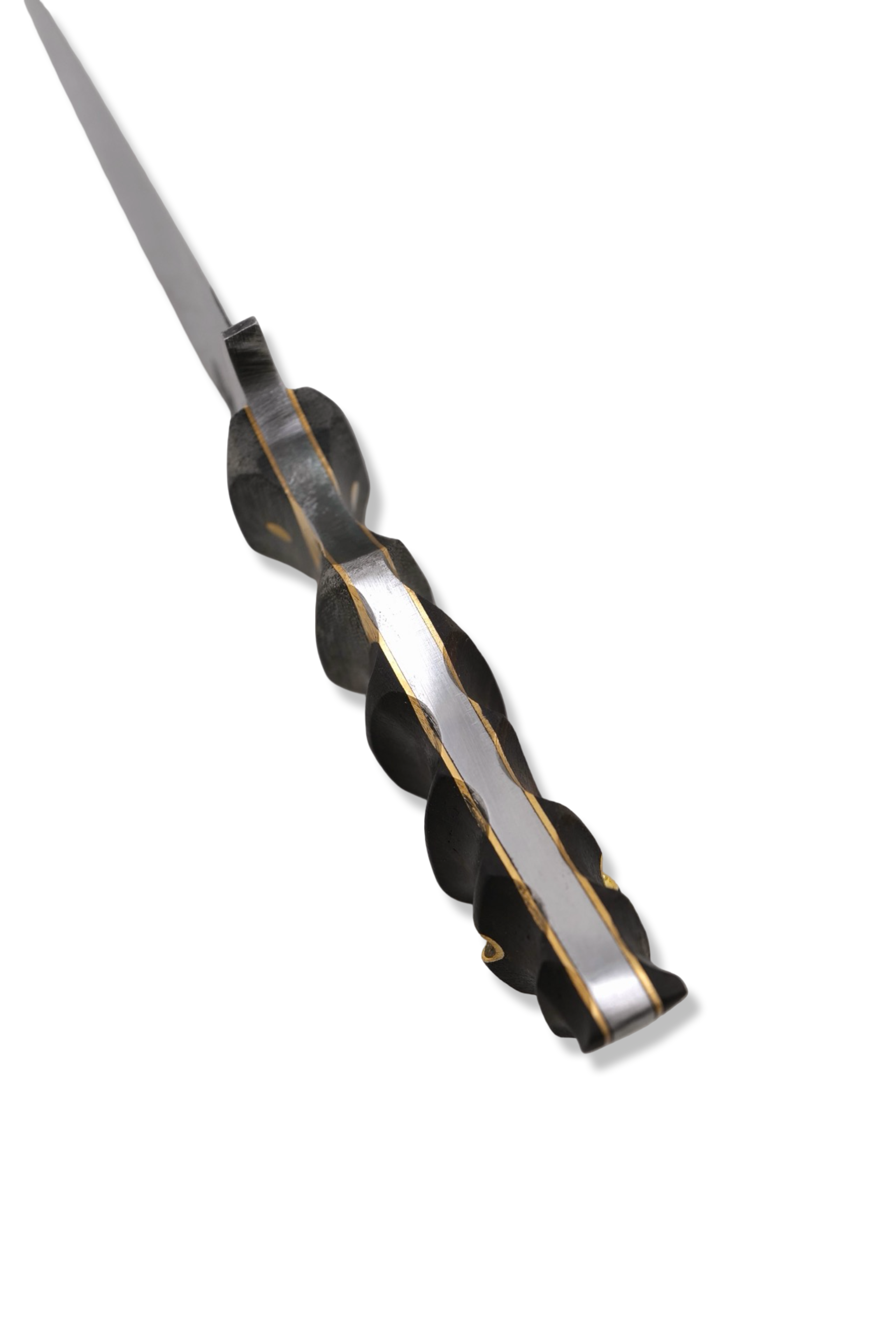 Daytona Tanto Custom - Satin Finish / Deep Textured Brass + Iron Wood Handle