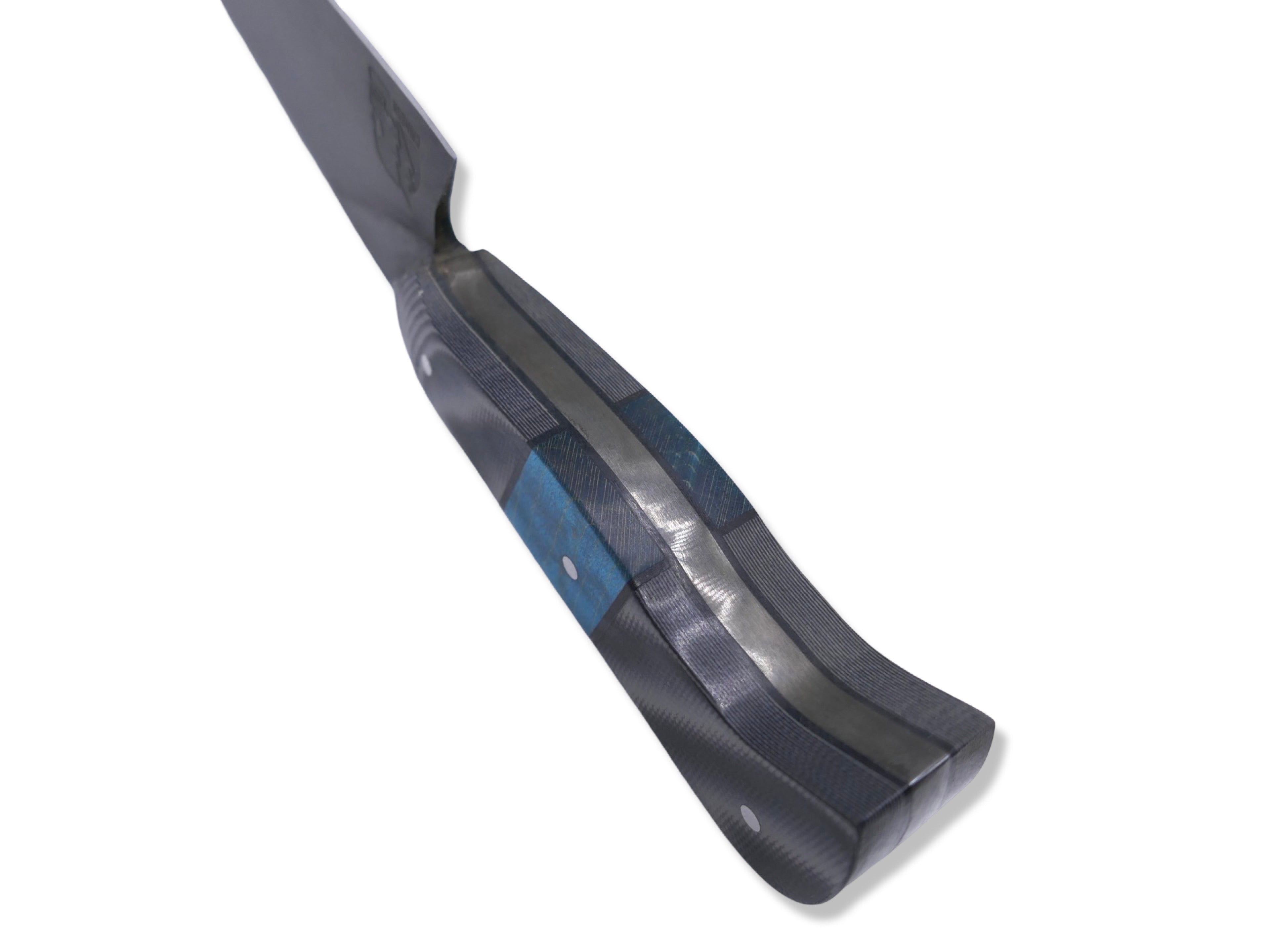 Vendetta Night Crawler - Grey / Black G-10 W/ Blue Wood Inlay / Black G-10 Liner