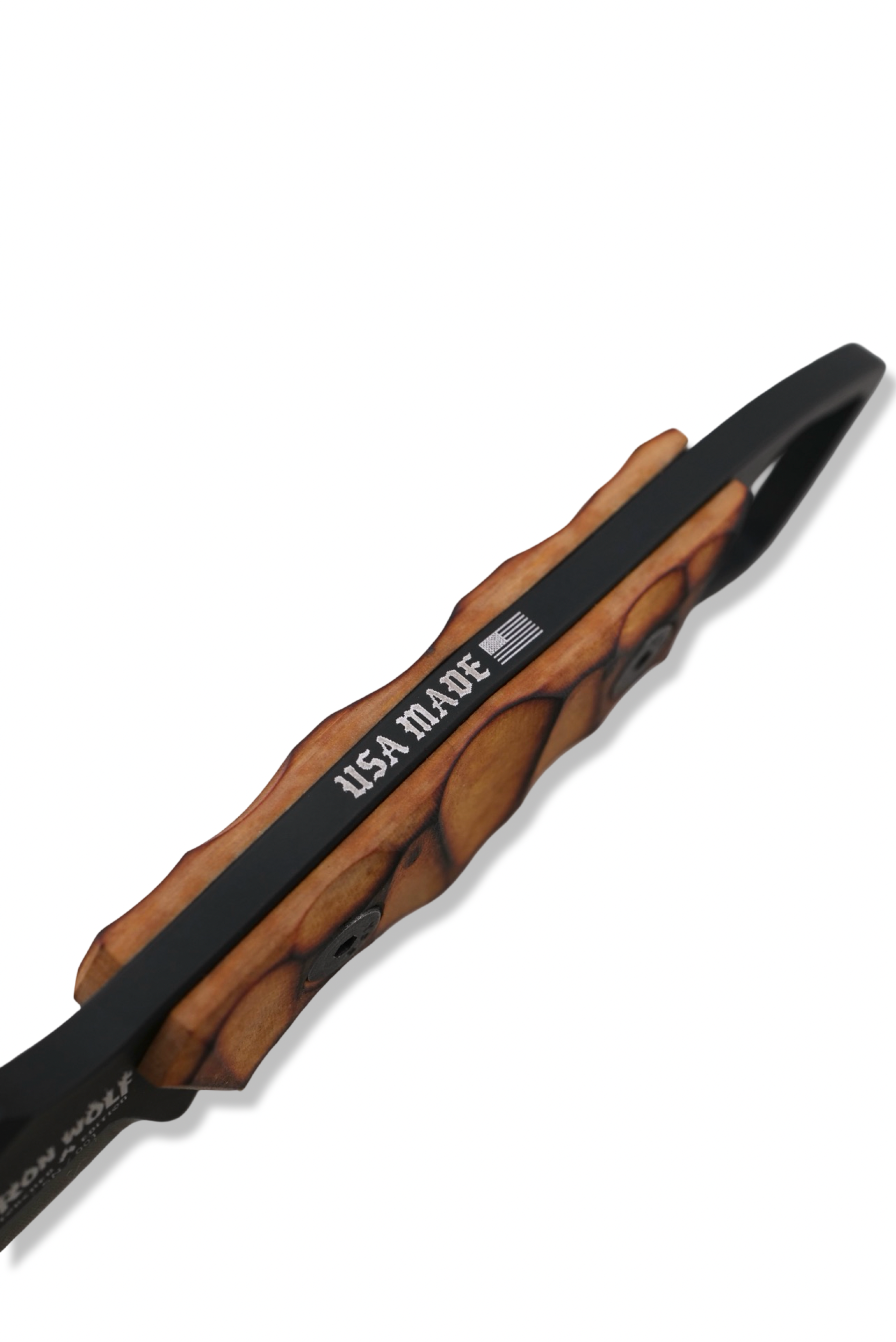 RPM Iron Wolf Torched Edition- Black Cerakote / Torched Richlite Handle /  Leather Sheath Included
