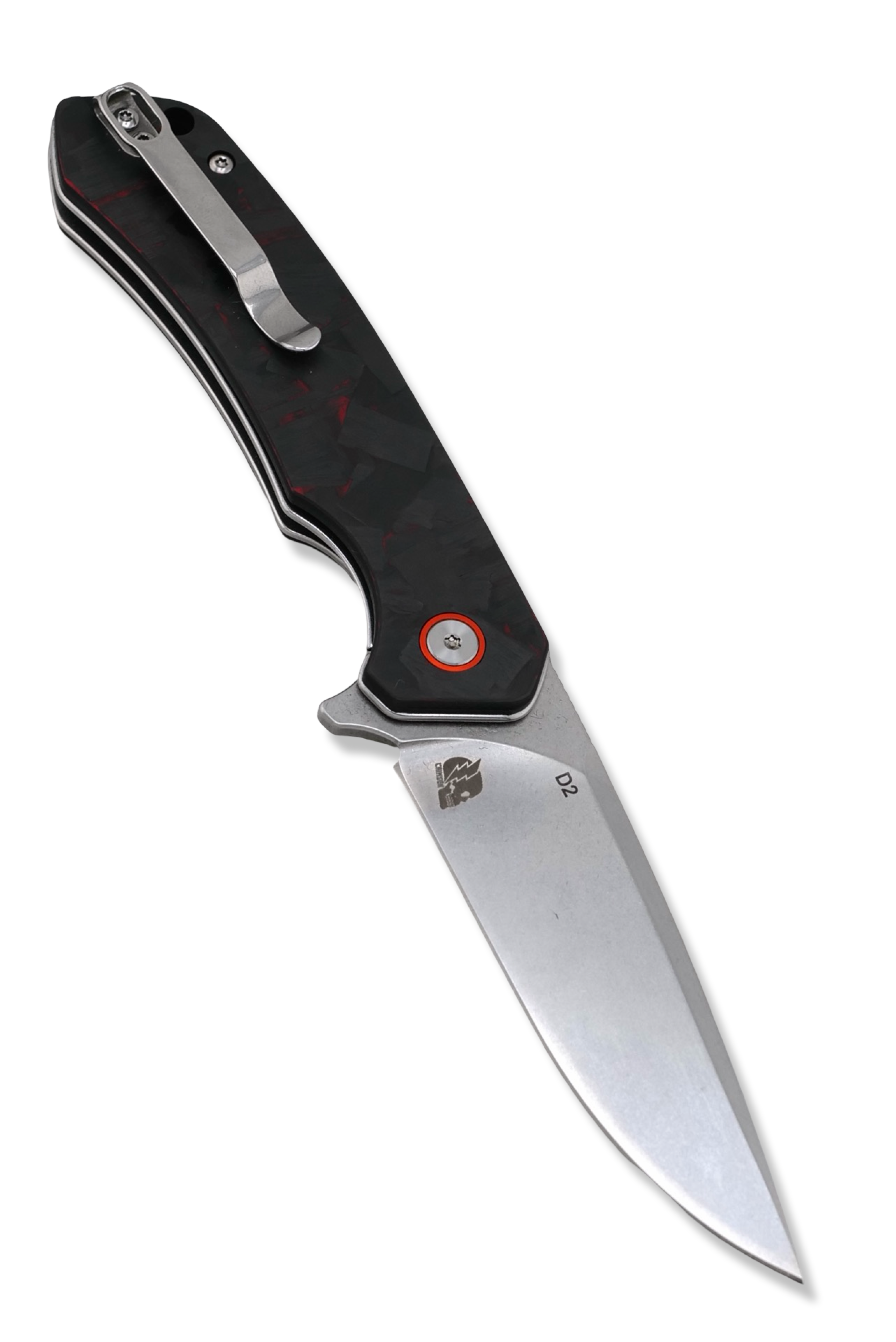 Copperhead Folder - Black / Red Carbon Fiber Handle / Stonewash