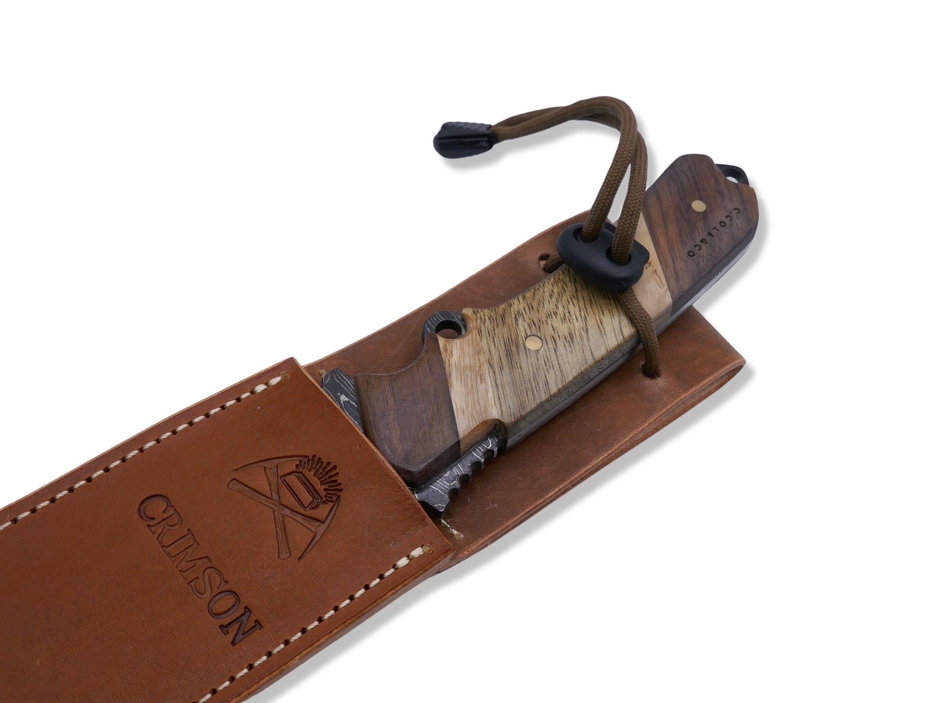 Damascus Blade - Walnut / White Oak / Black Limba - Chris Cole Design - Crimson Tactical