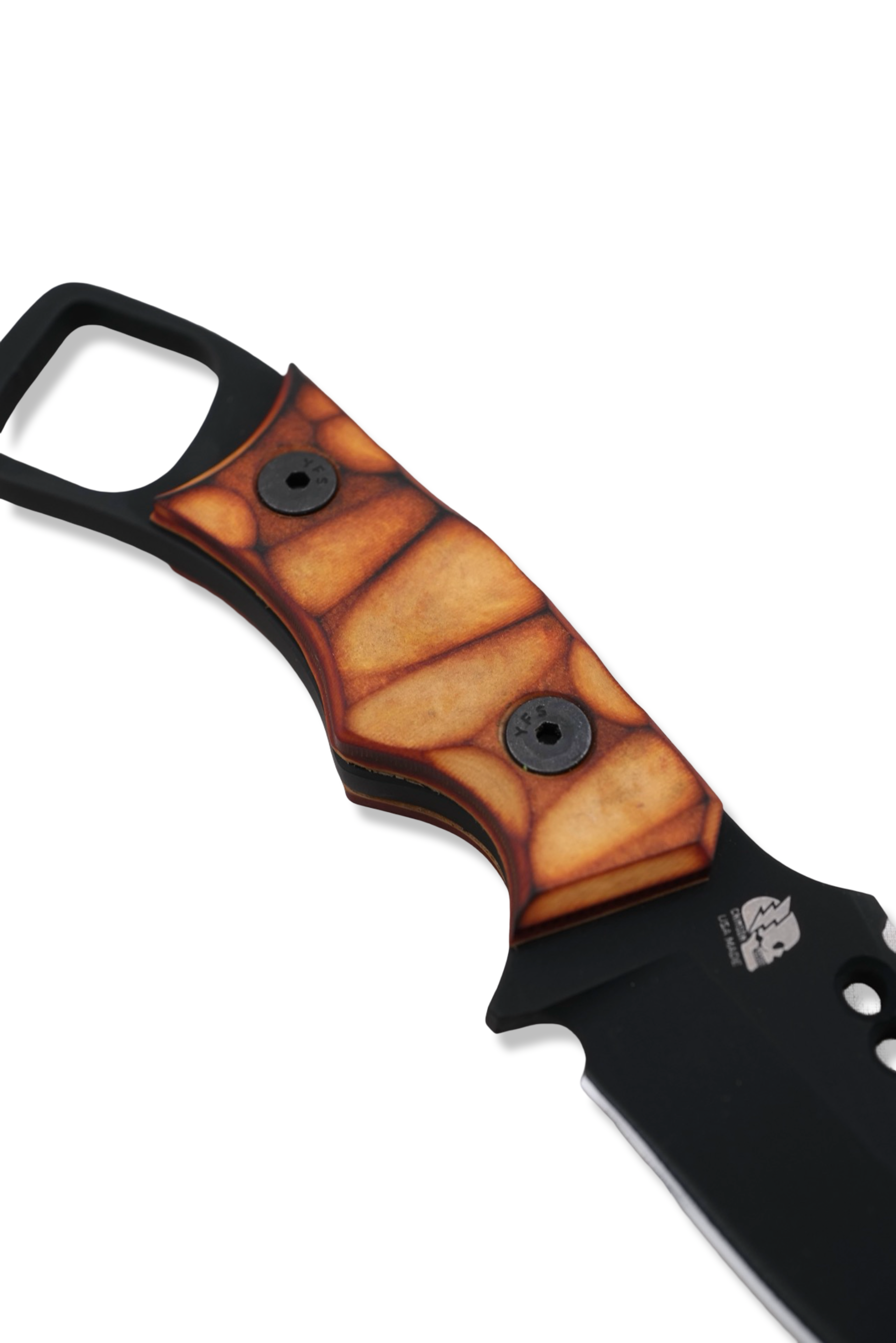 RPM Iron Wolf Custom 1/1  - Black Cerakote / Torched Richlite Handle /  Leather Sheath Included