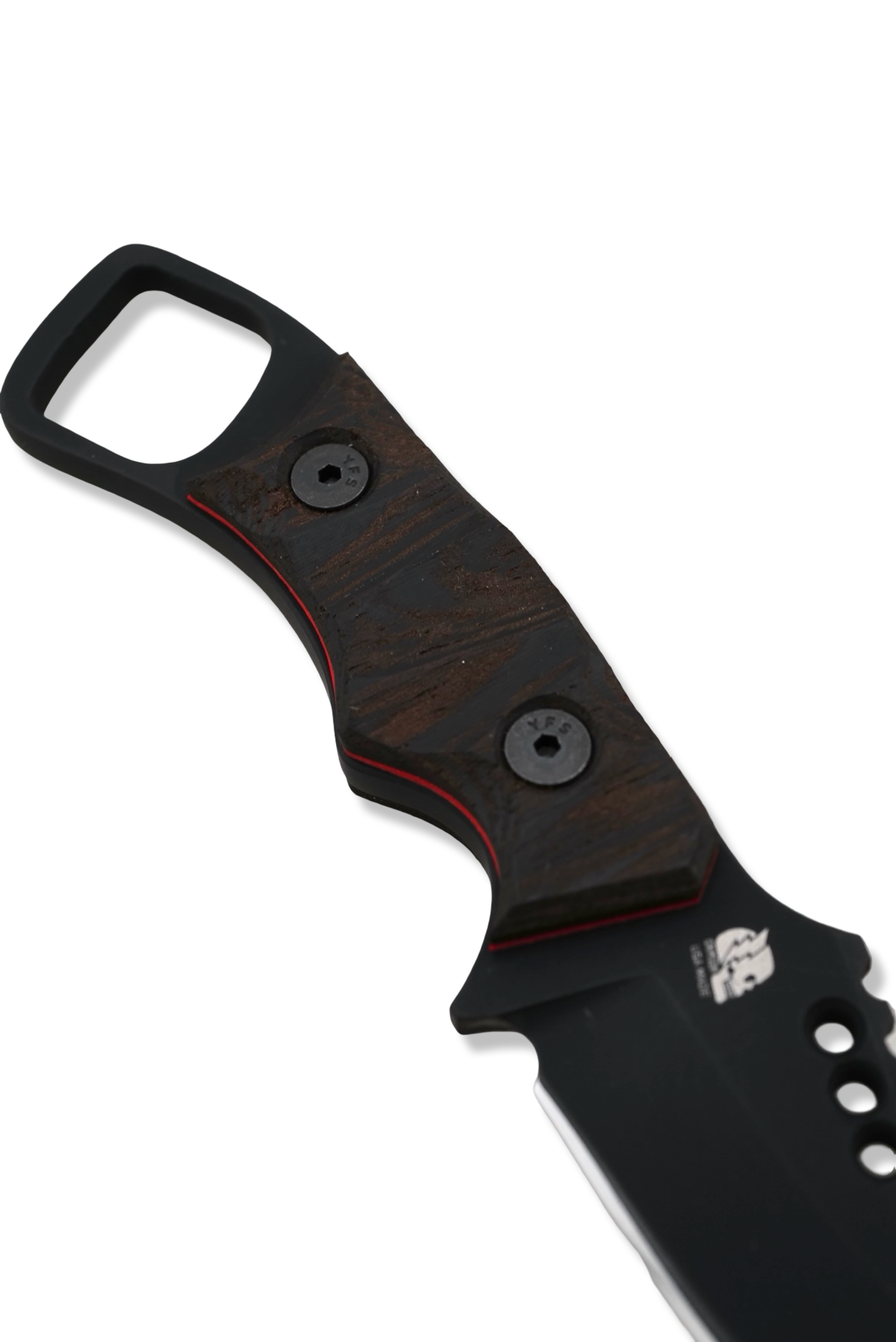 RPM Iron Wolf Custom 1/1  - Black Cerakote / Wenge Handle / Red Liner /  Leather Sheath Included