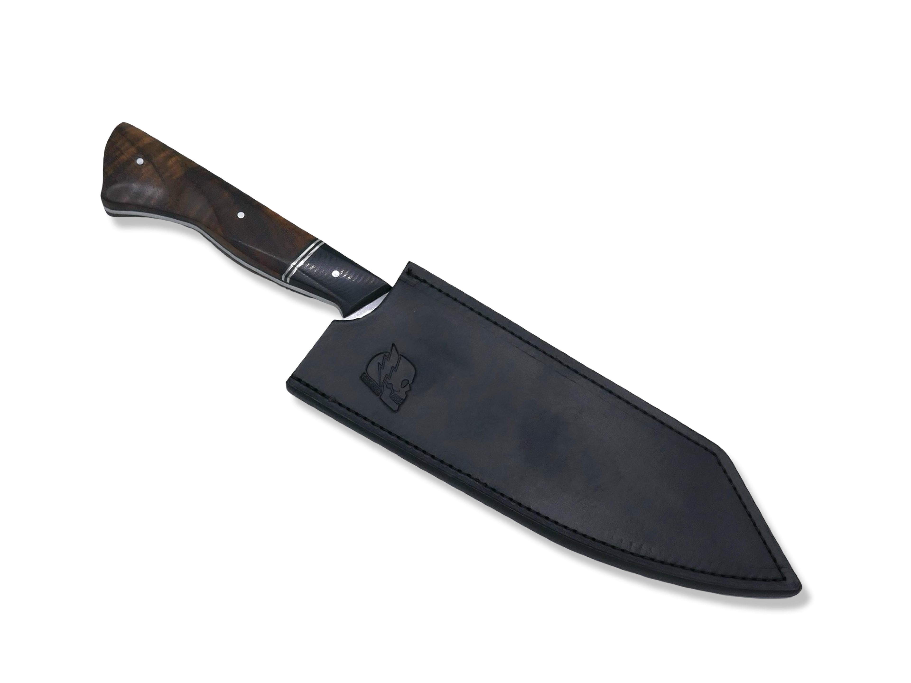 Custom Chef - Mirror Polish / Black G-10 / Hawaiian Koa / Nickel Splits