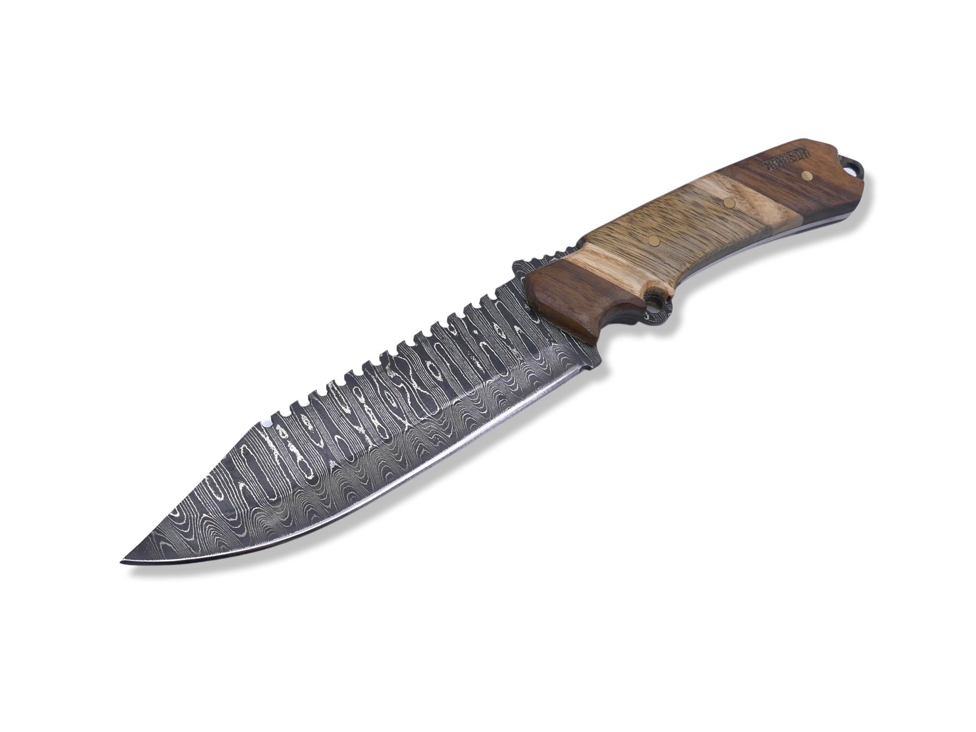 Damascus Blade - Walnut / White Oak / Black Limba - Chris Cole Design - Crimson Tactical