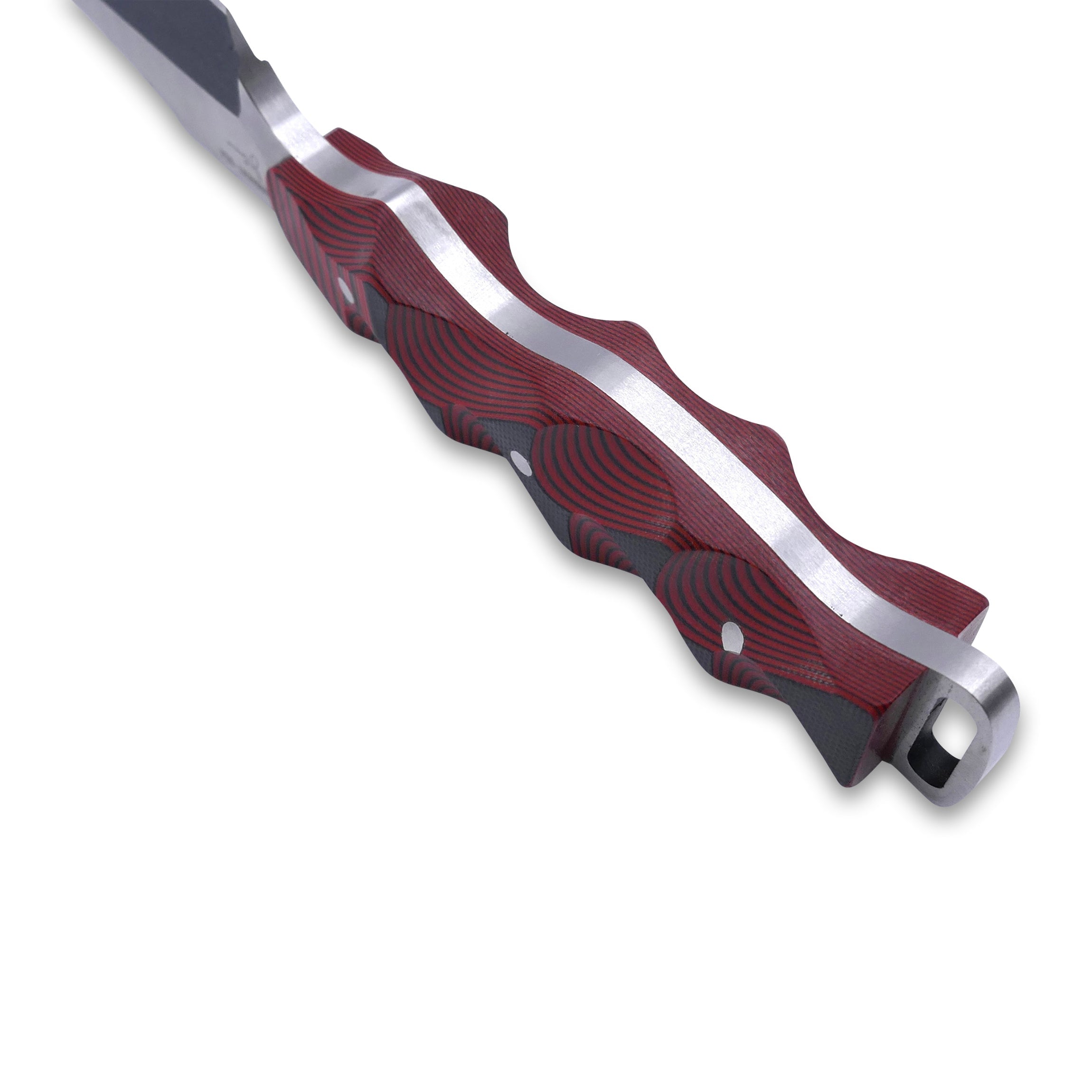 Crimson Tactical - Cobra - Magnacut Two Tone Black / Satin Blade - Red / Black Hypnotic G-10 Handle - Crimson Tactical