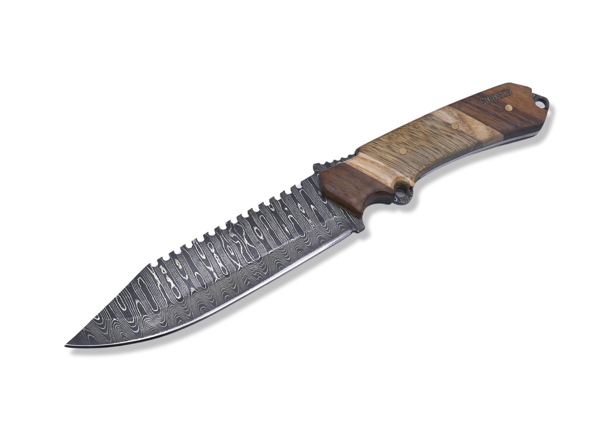 Damascus Blade - Walnut / White Oak / Black Limba - Chris Cole Design - Crimson Tactical