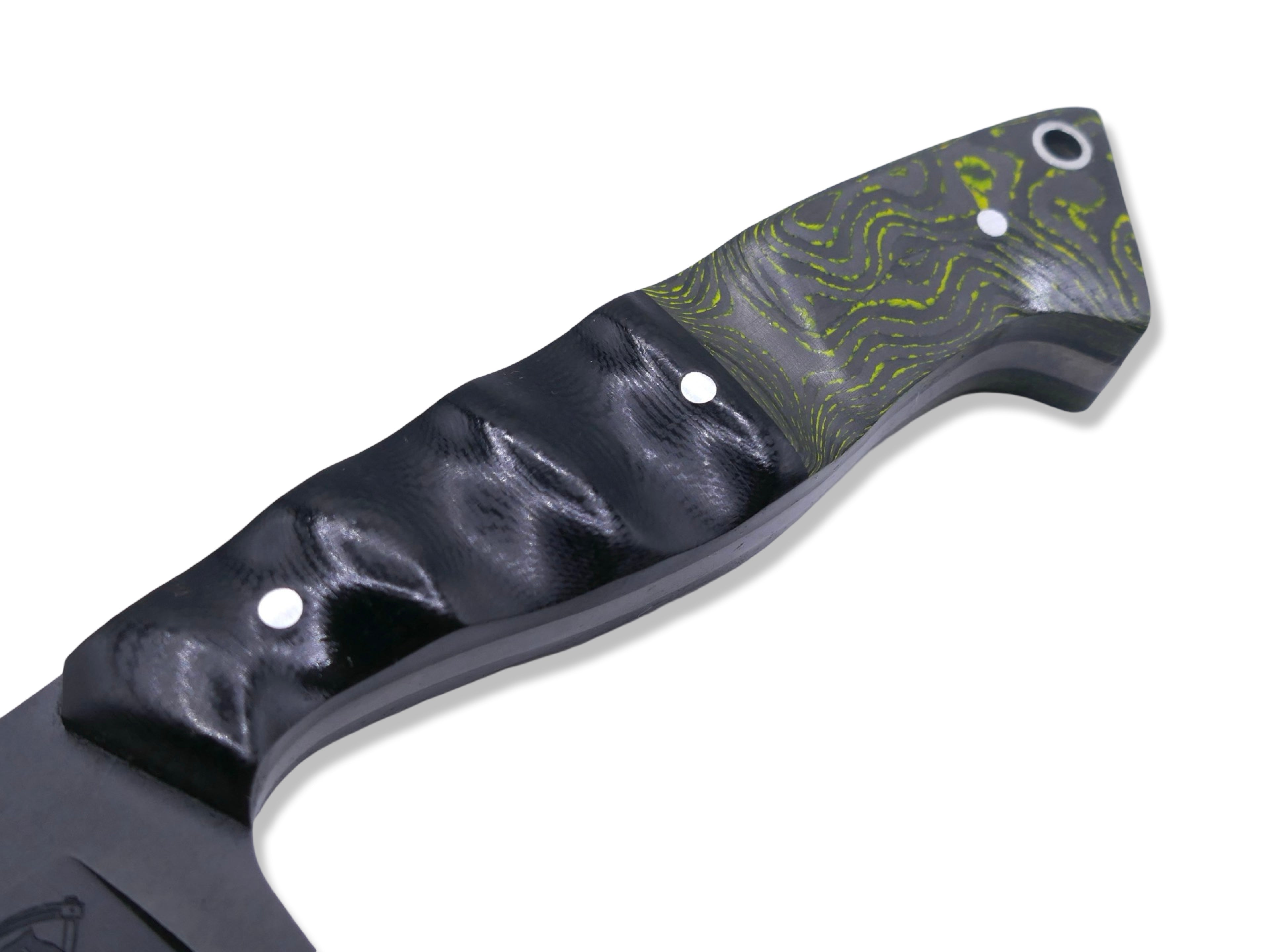 Reaper Custom 1 of 1  - Black Ops / Black G-10 / Camo Carbon Toxic Moss Handle