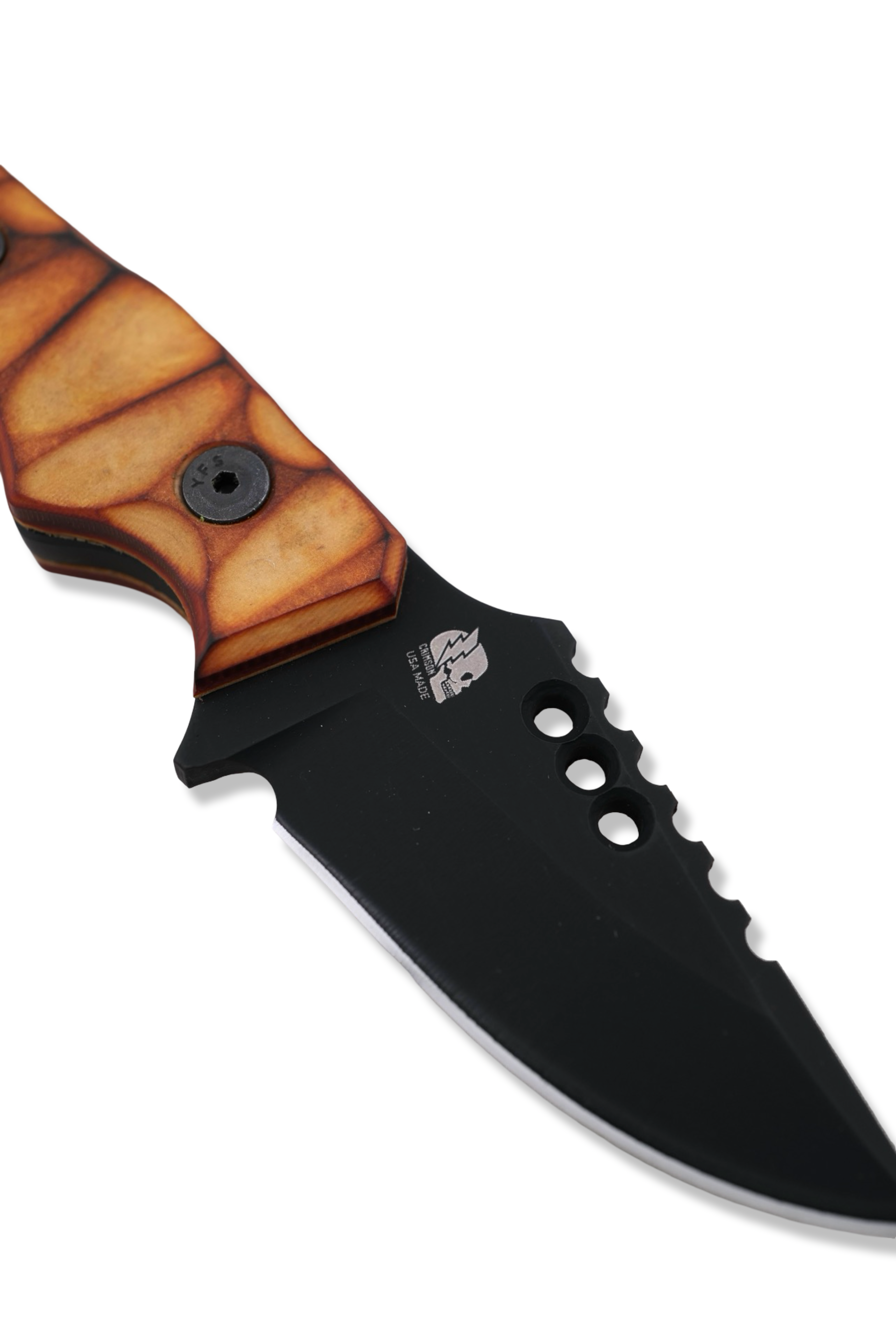 RPM Iron Wolf Custom 1/1  - Black Cerakote / Torched Richlite Handle /  Leather Sheath Included