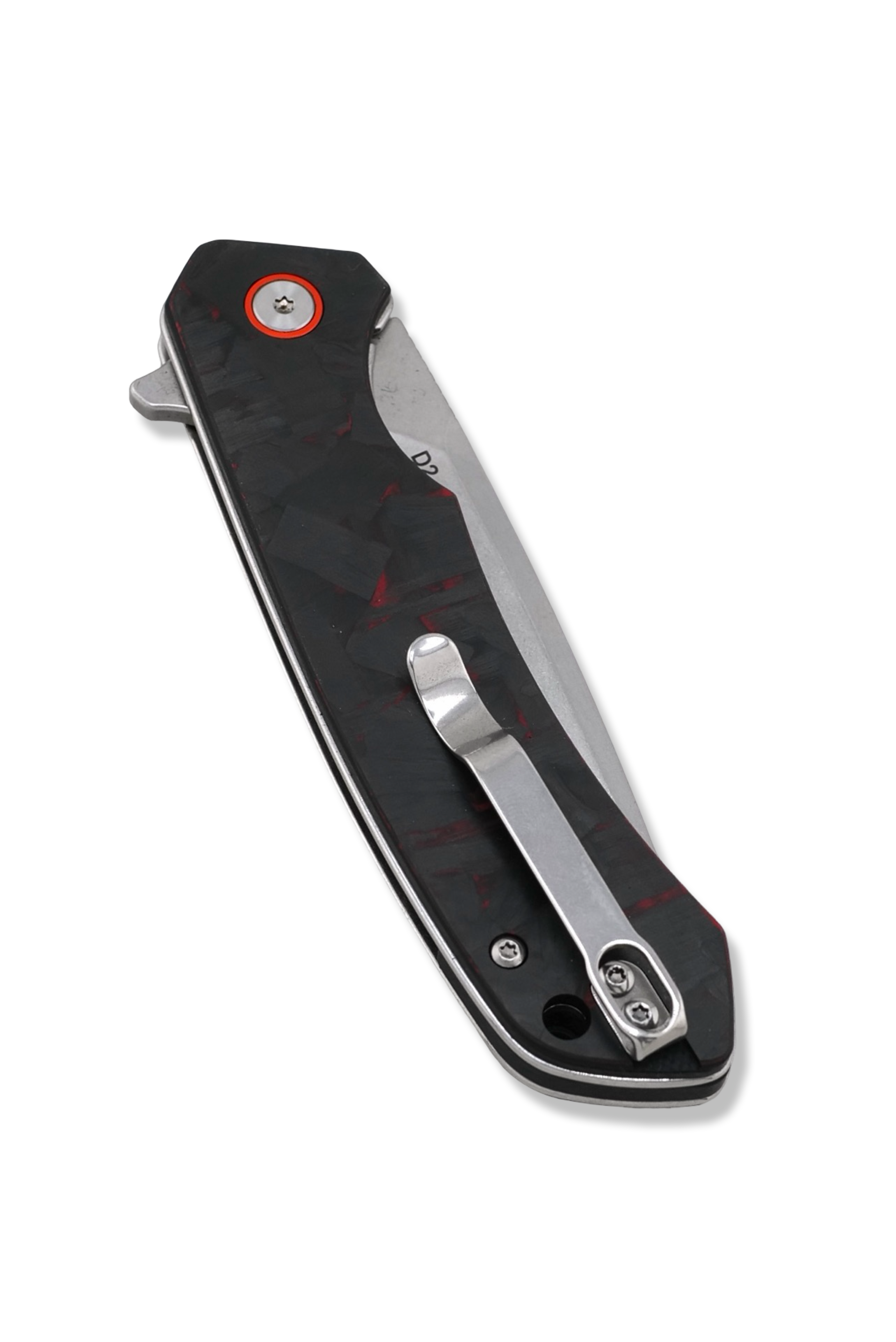 Copperhead Folder - Black / Red Carbon Fiber Handle / Stonewash