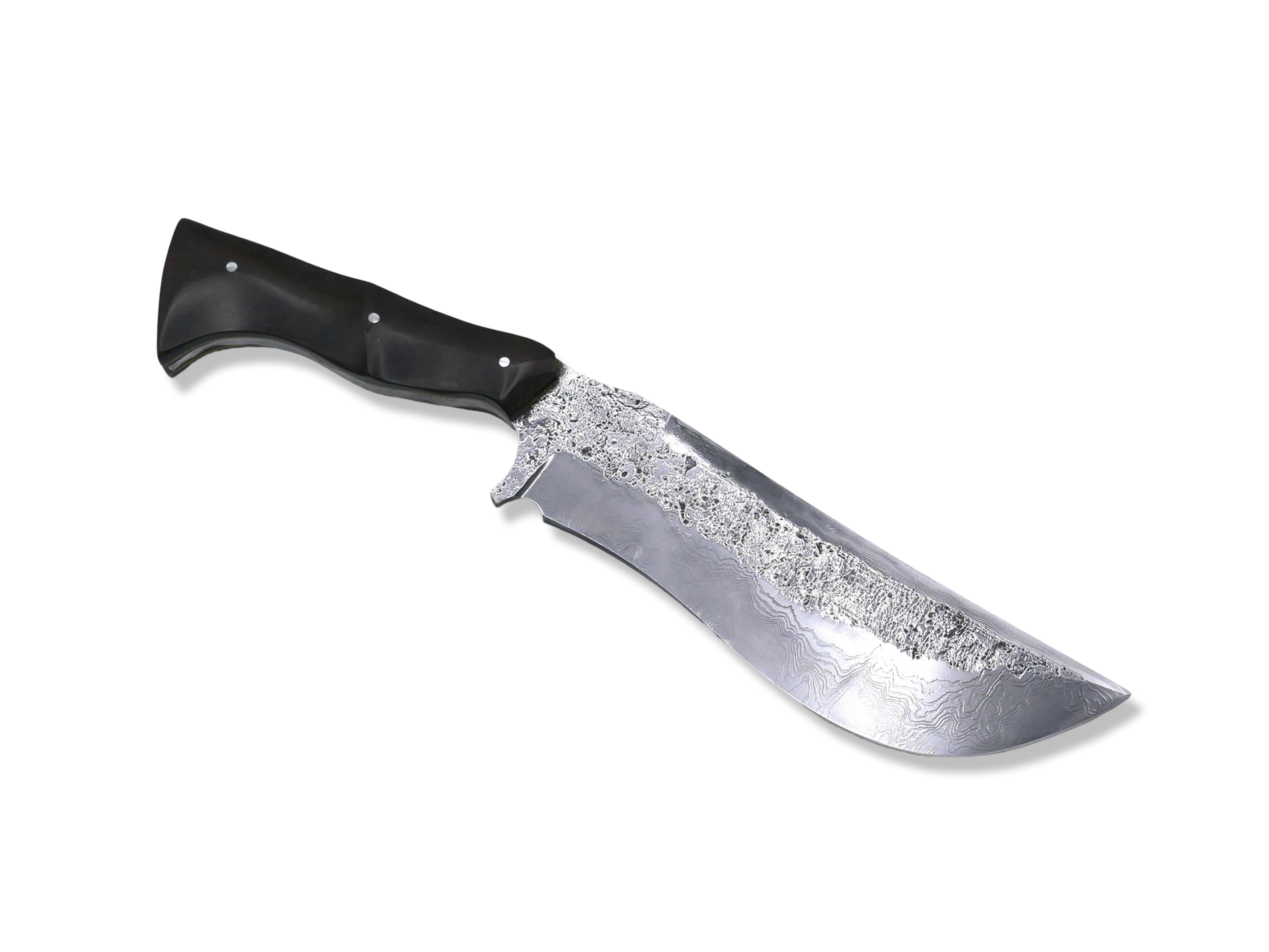 Forged Damascus Custom - Polished W/ Vintage Material Handle