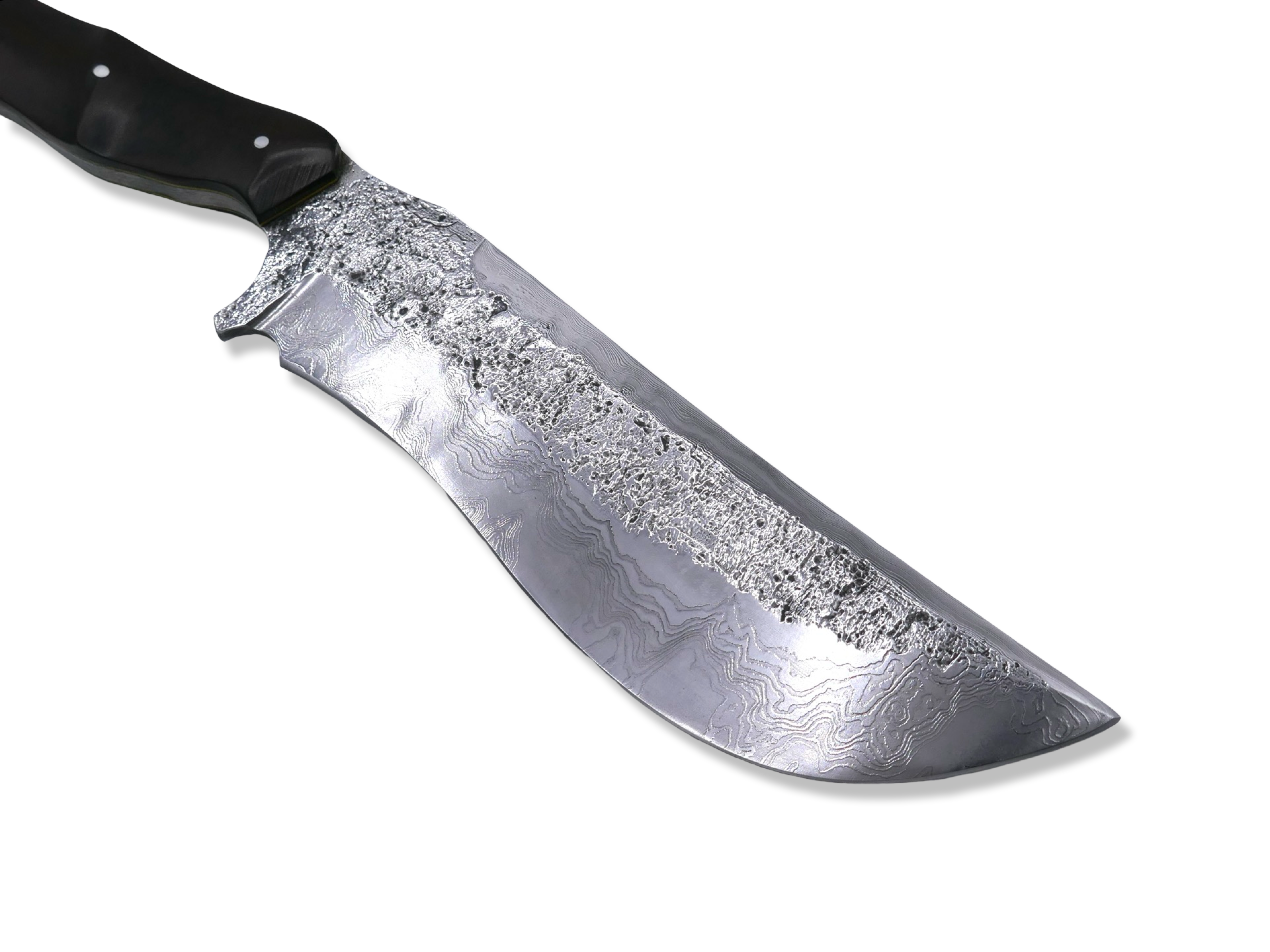 Forged Damascus Custom - Polished W/ Vintage Material Handle