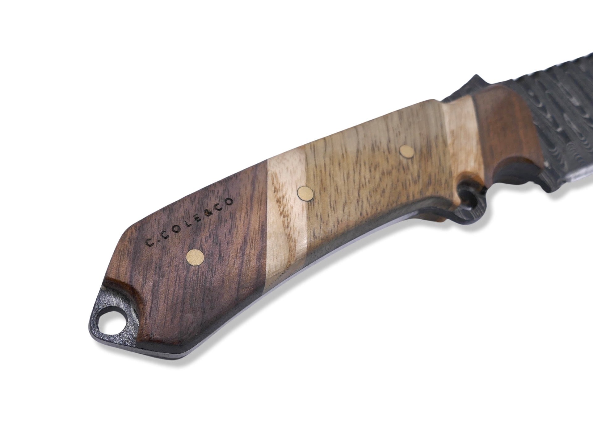 Damascus Blade - Walnut / White Oak / Black Limba - Chris Cole Design - Crimson Tactical