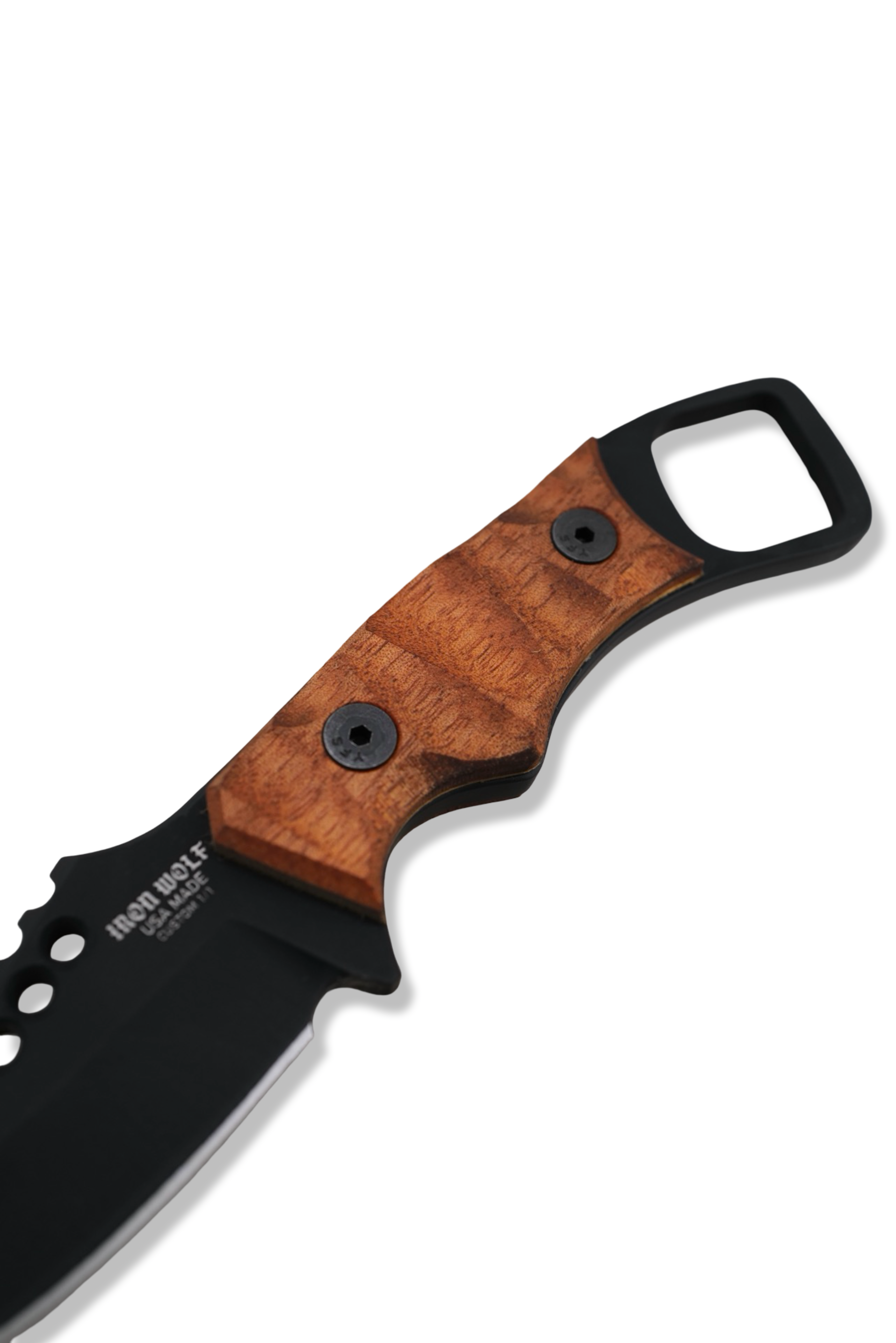 RPM Iron Wolf Custom 1/1  - Black Cerakote / Leopard Wood w/ Brass Liner  /  Leather Sheath Included