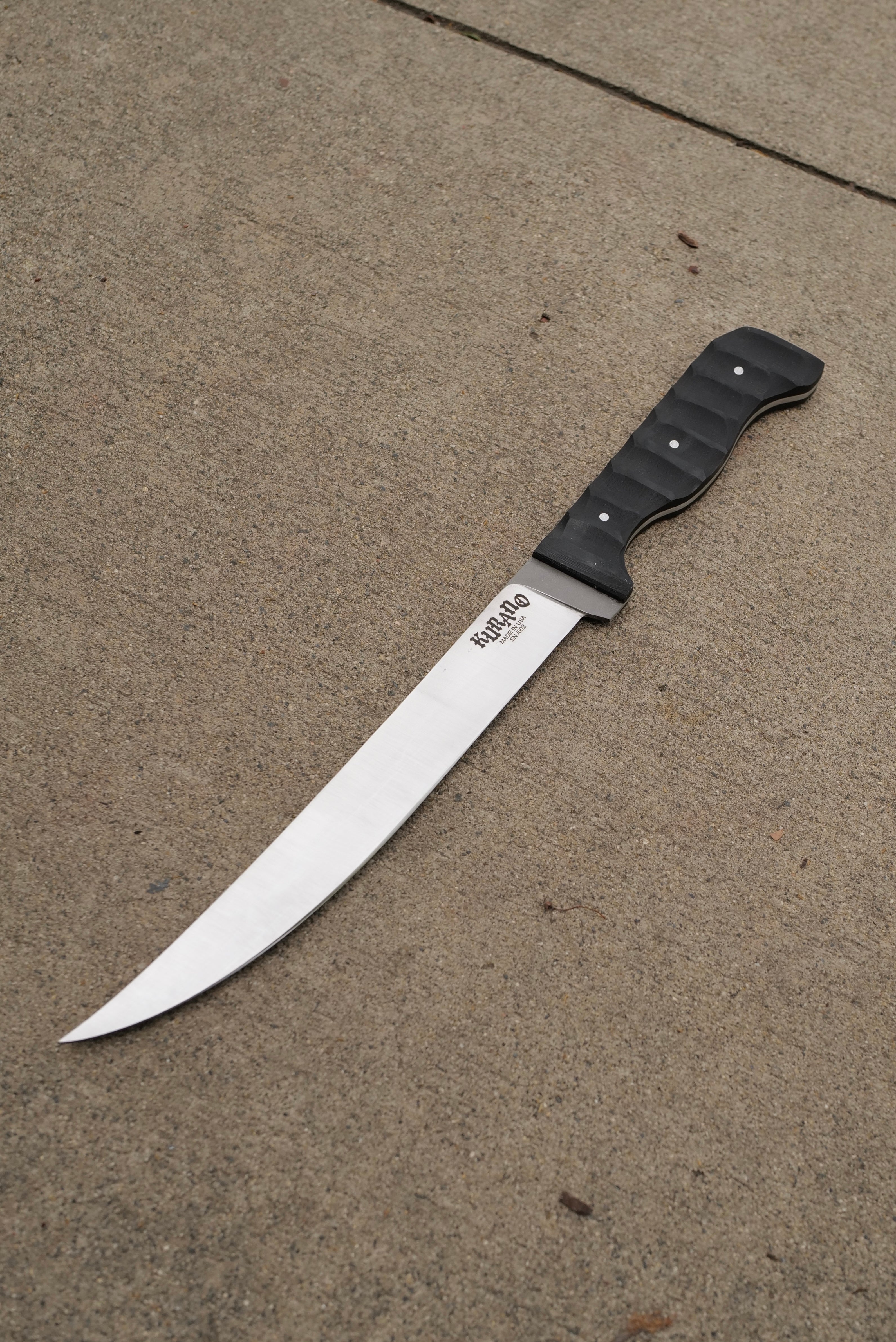 Kurano Filet - Satin Finish / Stainless Steel / Black G-10 Handle / Kydex Sheath