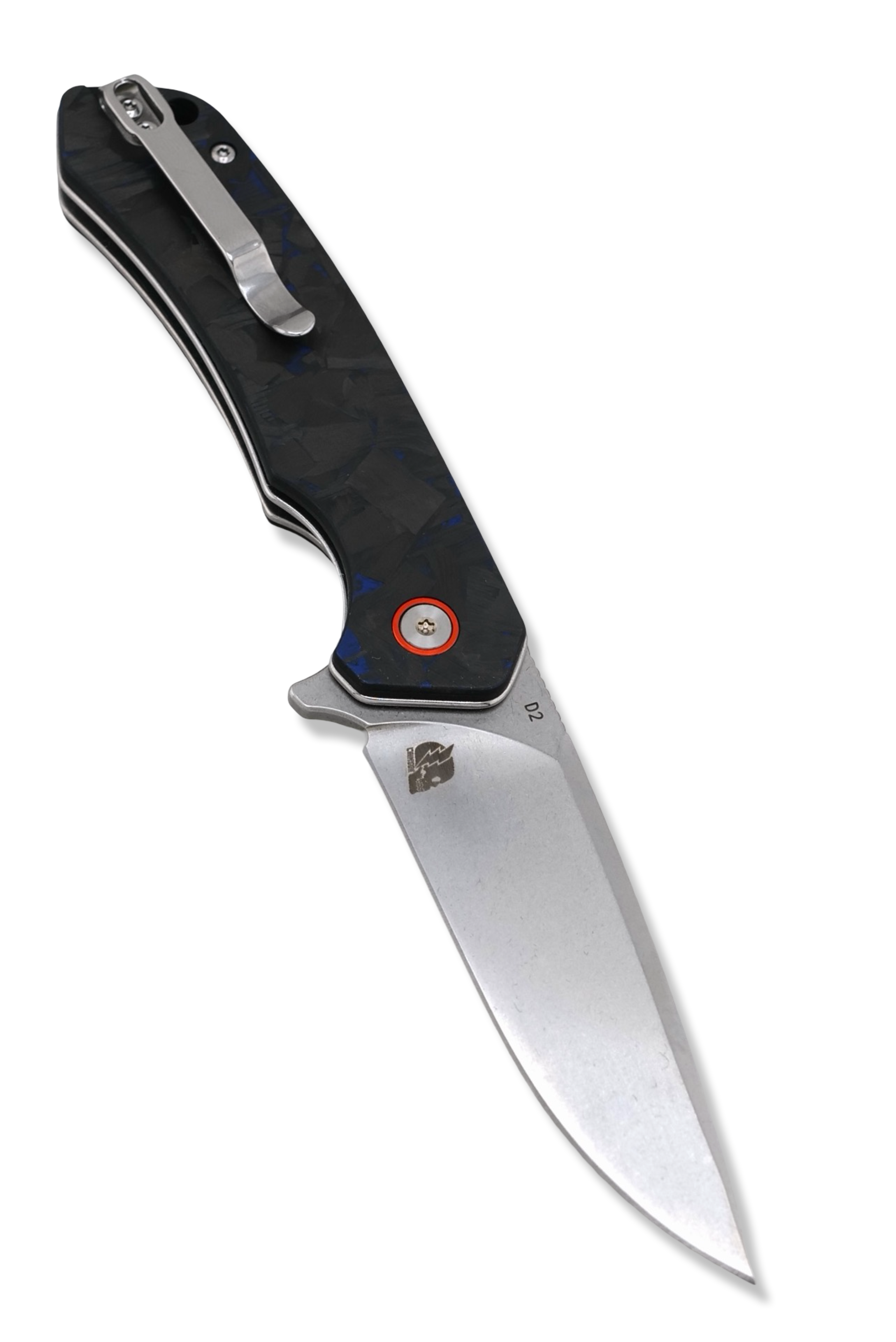 Copperhead Folder - Black / Blue Carbon Fiber Handle / Stonewash