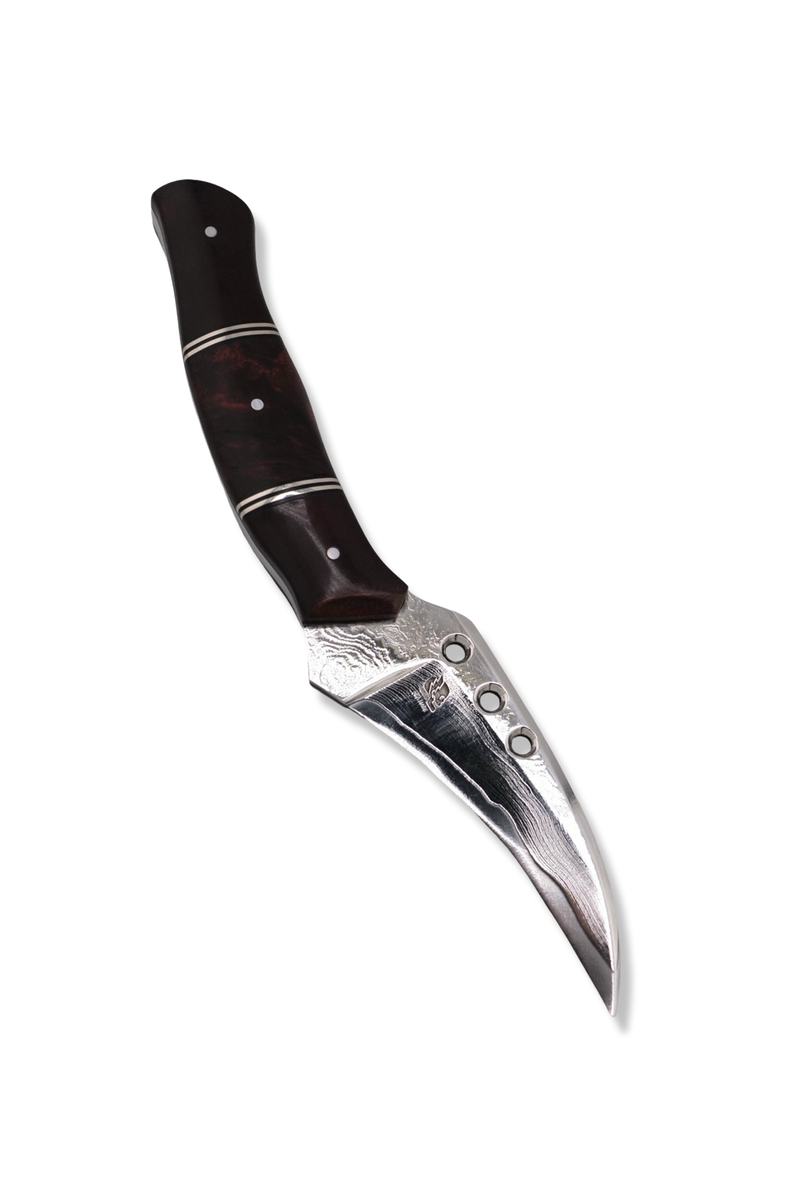 Ed Calderon Custom - Polished Damascus / Westinghouse Micarta / Nickel Splits /