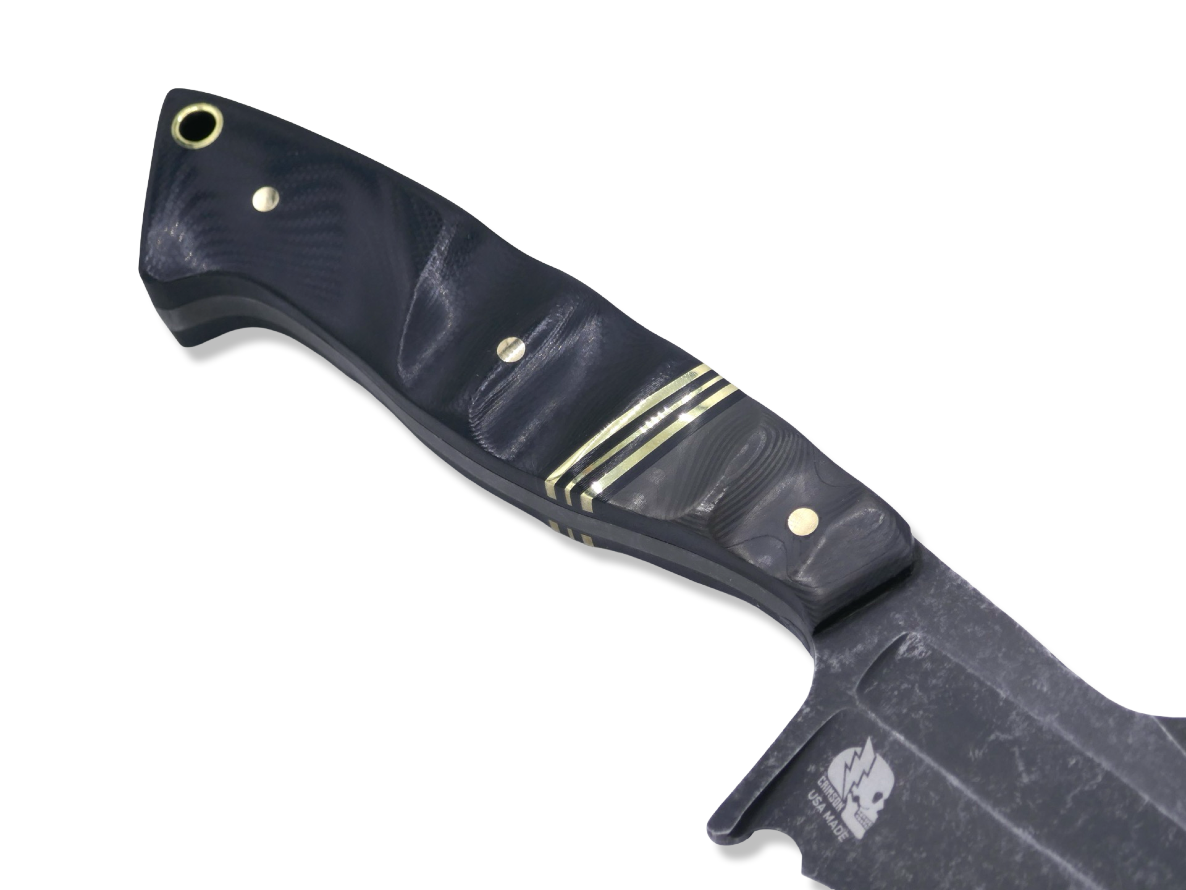 Combat Reaper Custom 1 of 1 - Camo Carbon / Triple Brass Split / Black G-10