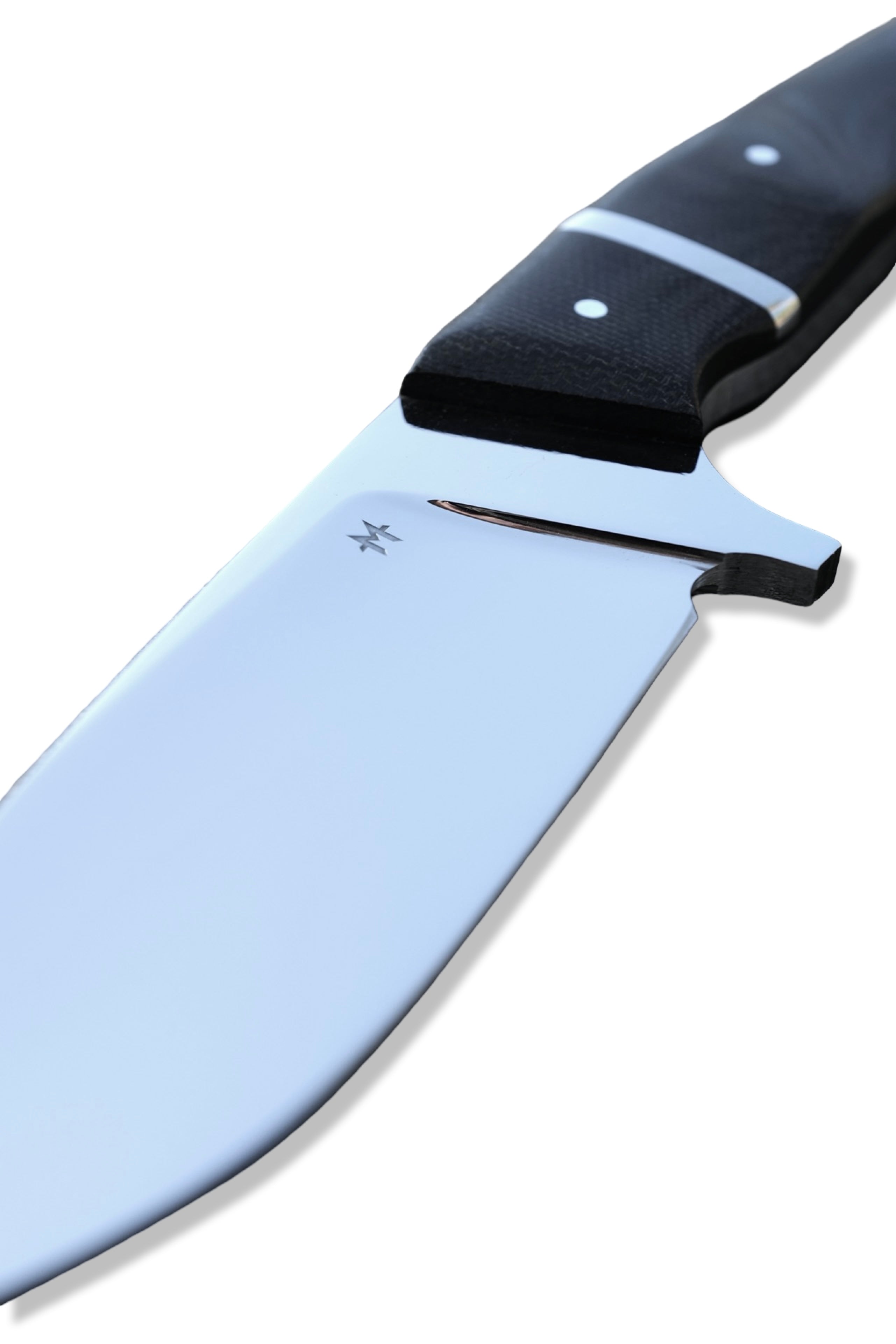 Pro Hunter Custom - Mirror Polish Hollow Grind / Black Micarta W/ Stainless Inlay