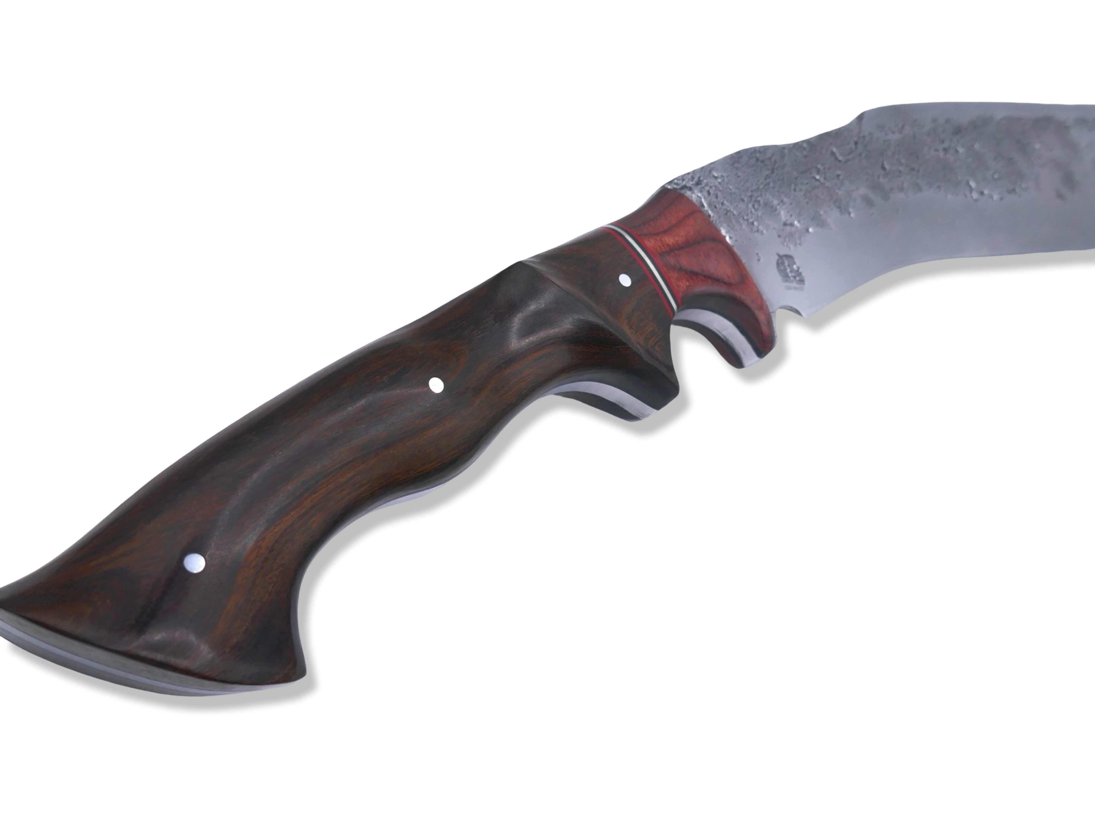 Forged Kukri Custom - 80CRV Blade / Rose wood / Nickel Split / Iron Wood Handle