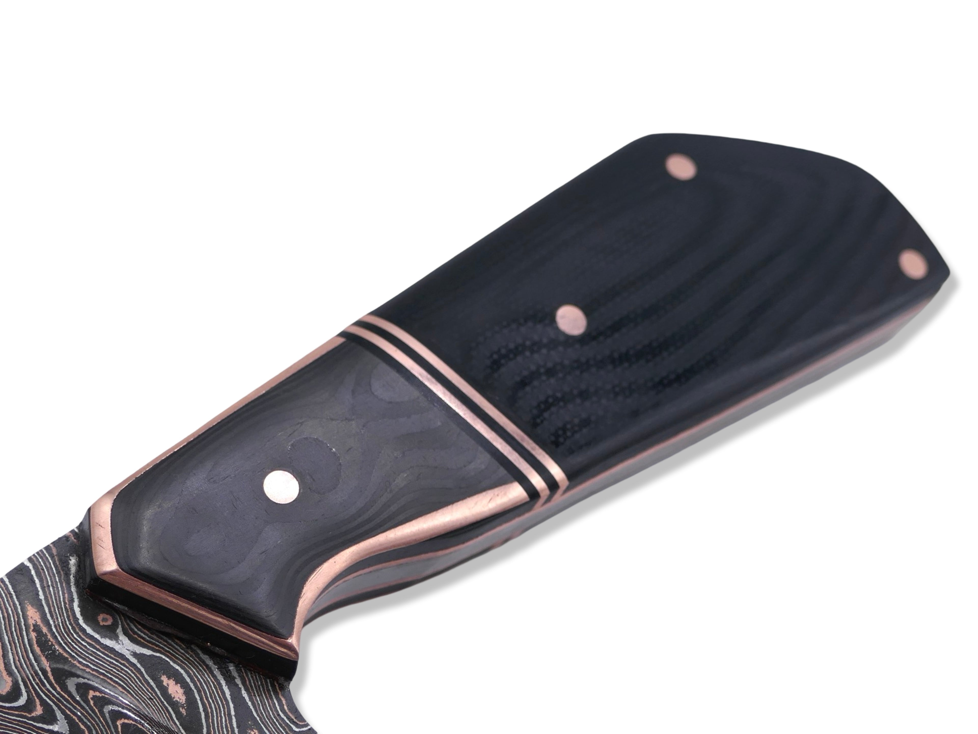 Pro Hunter Custom 1 of 1  - Baker Forge Elite Copper Mai Ripple / Camo Carbon W/ Copper Inlays + G-10 Handle / Copper Liner Made For D. Cormier