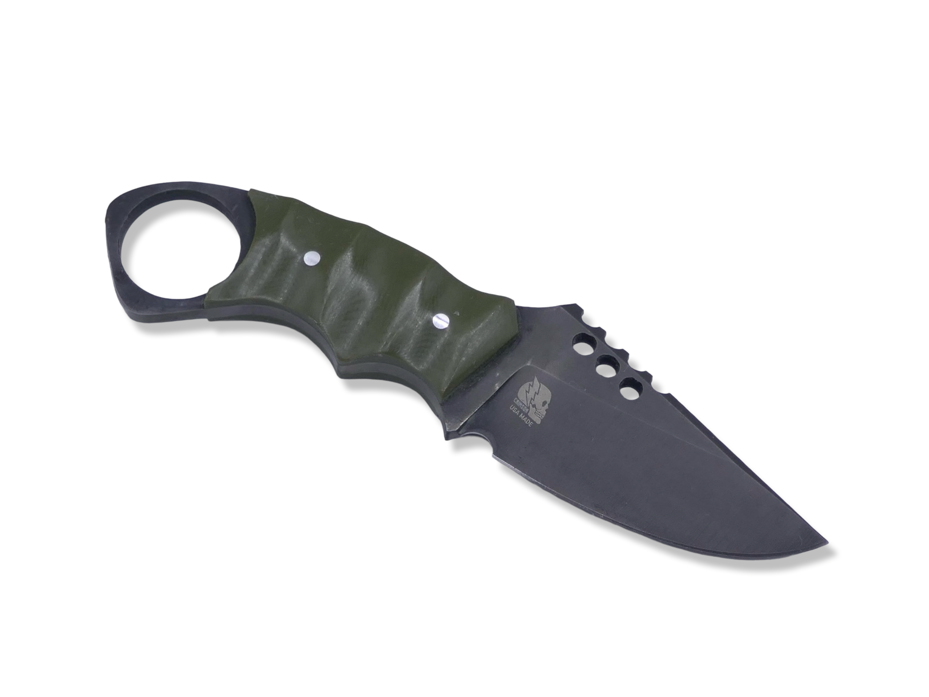 IRON WOLF - Black Ops / OD Green G-10 Handle / Sheath Included