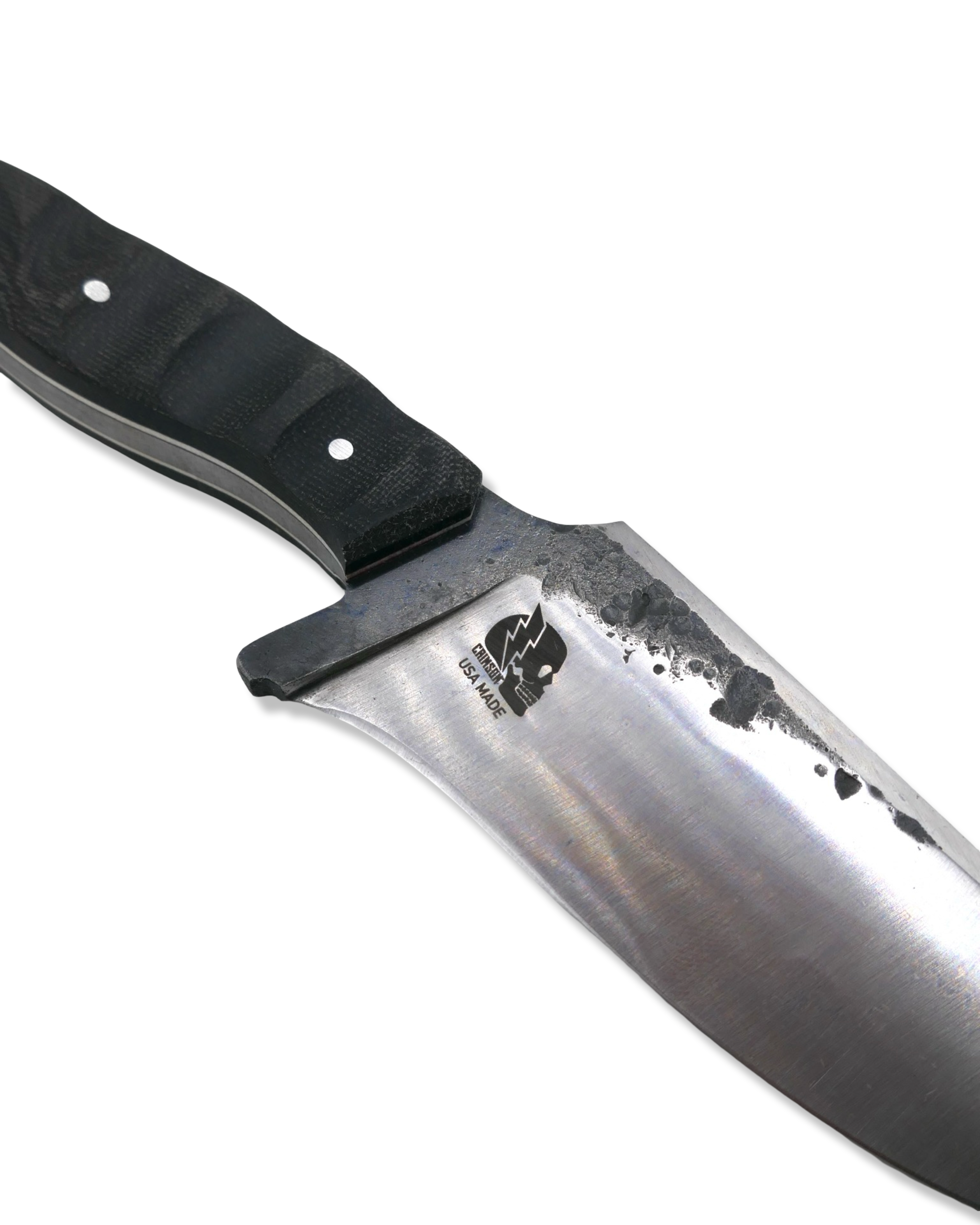 Destroyer Forged Custom - Two Tone Finish / Micarta Handle / White G-10 Liner / Sheath Included
