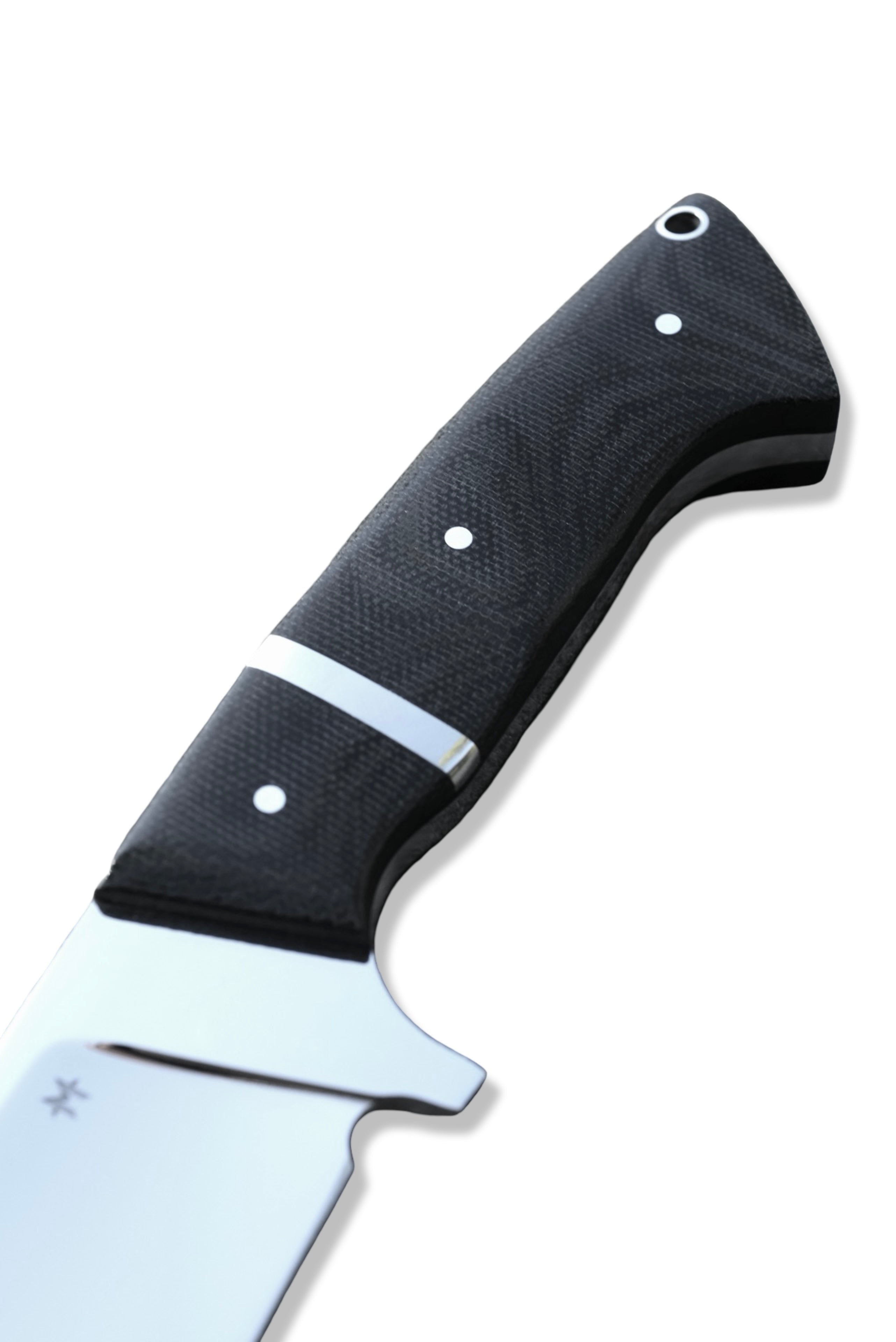 Pro Hunter Custom - Mirror Polish Hollow Grind / Black Micarta W/ Stainless Inlay