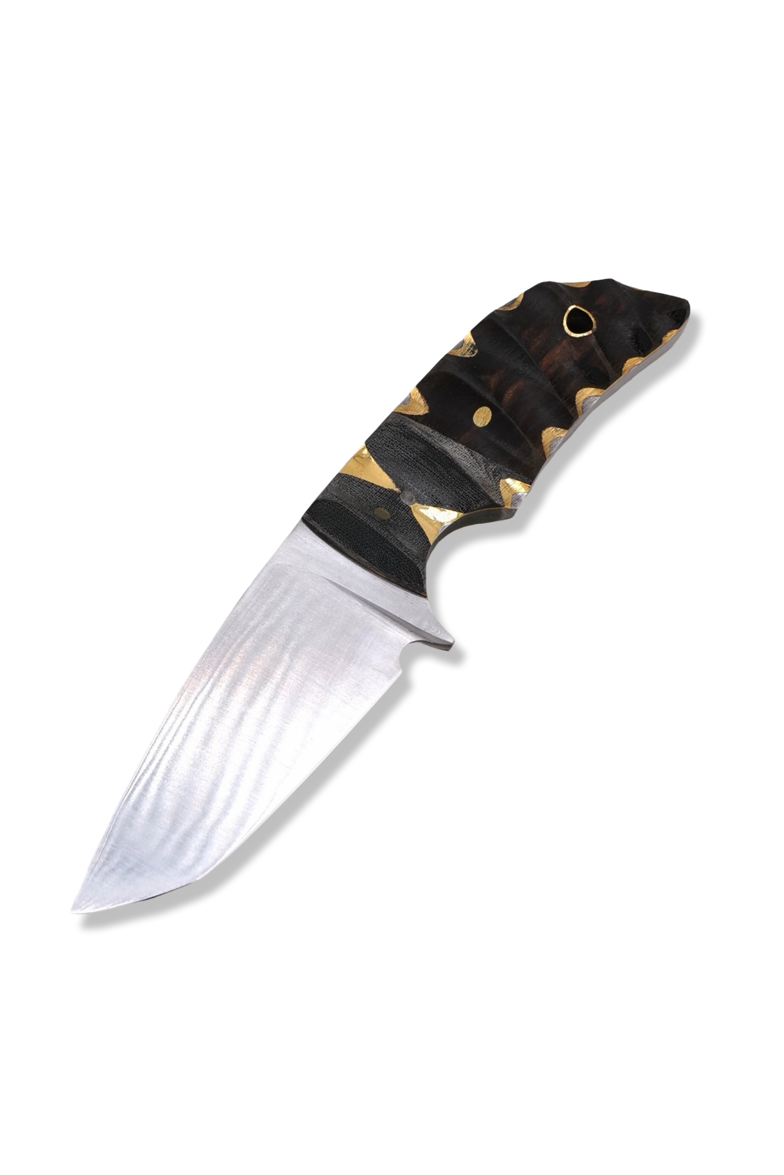 Daytona Tanto Custom - Satin Finish / Deep Textured Brass + Iron Wood Handle