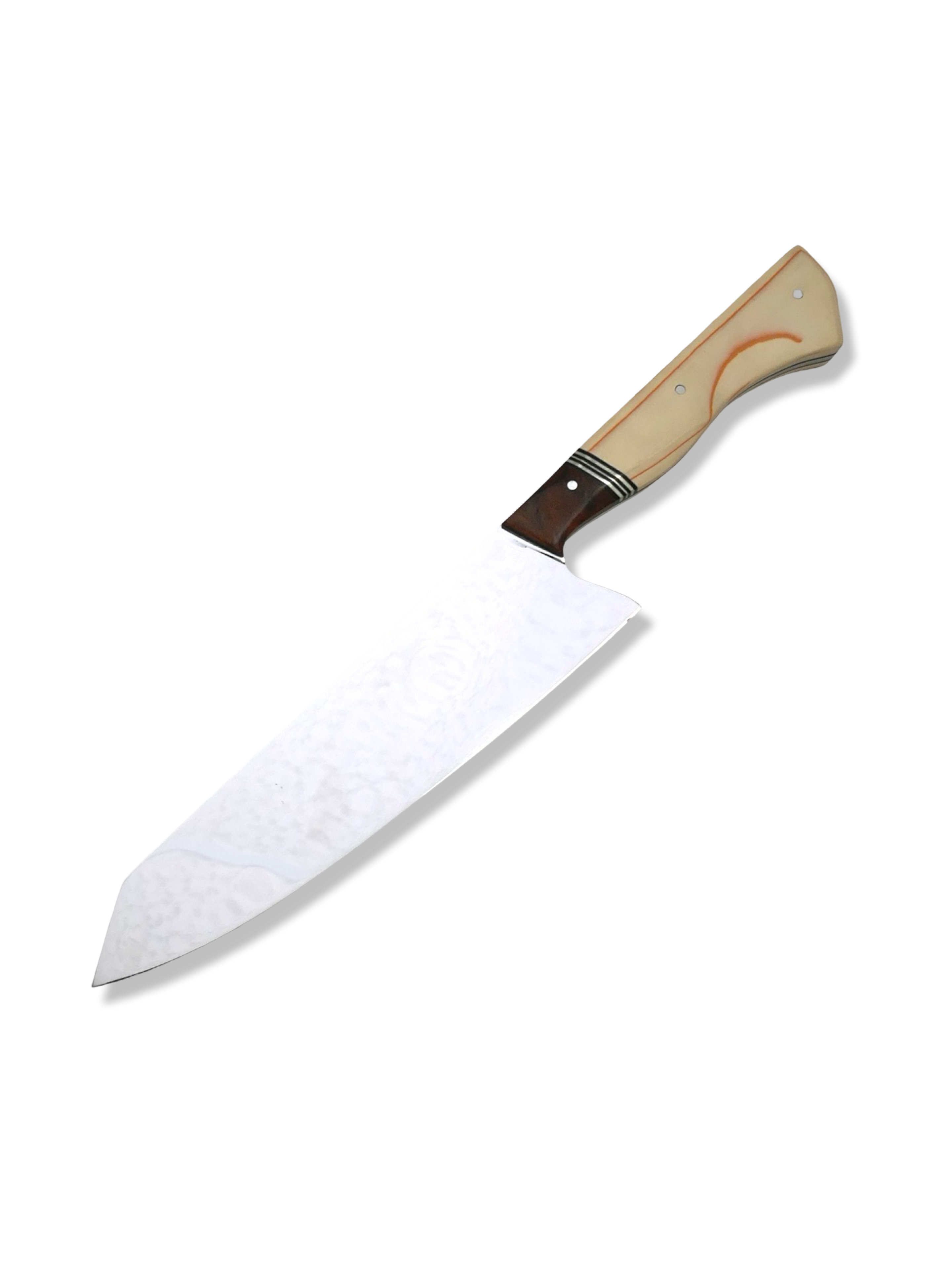 Custom Chef - Mirror Polished AEBL / Spalted Ambrosia / Triple Nickel Split / Westinghouse double orange-lined late-era Ivory paper from Bob Doziers private stash