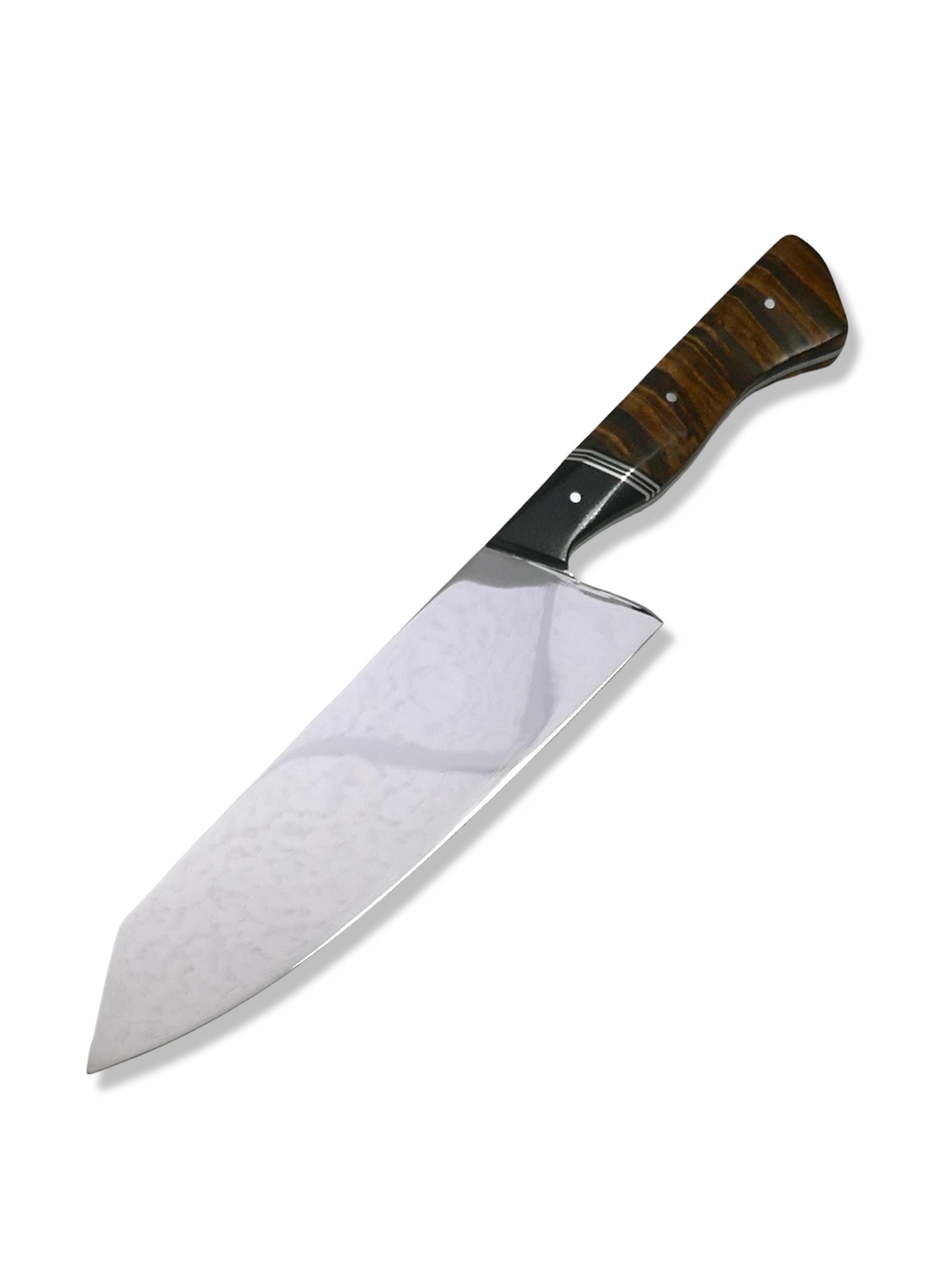 Custom Chef - Mirror Polished AEBL / Black G-10 / Triple Nickel Split / Hawaiian Koa