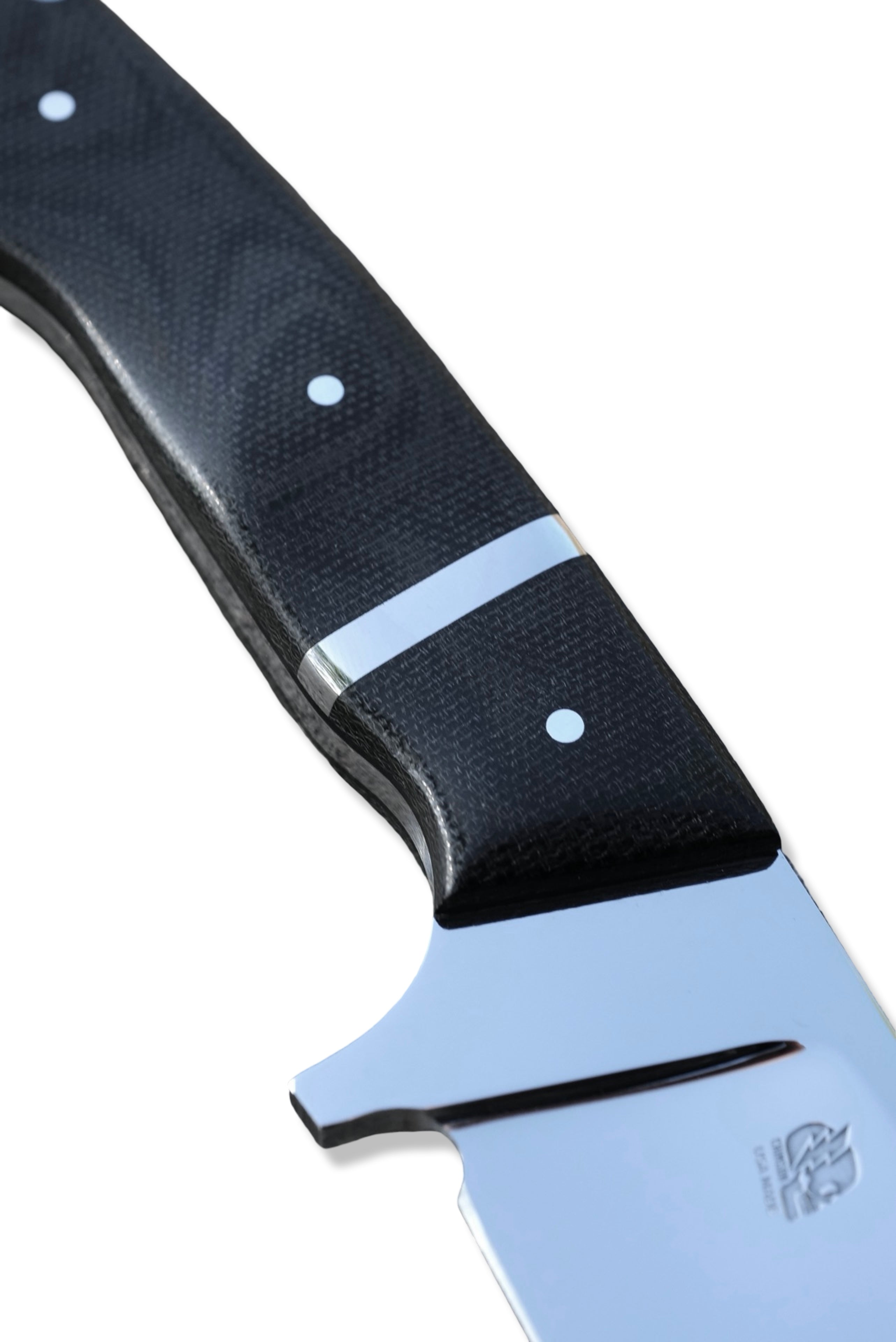 Pro Hunter Custom - Mirror Polish Hollow Grind / Black Micarta W/ Stainless Inlay