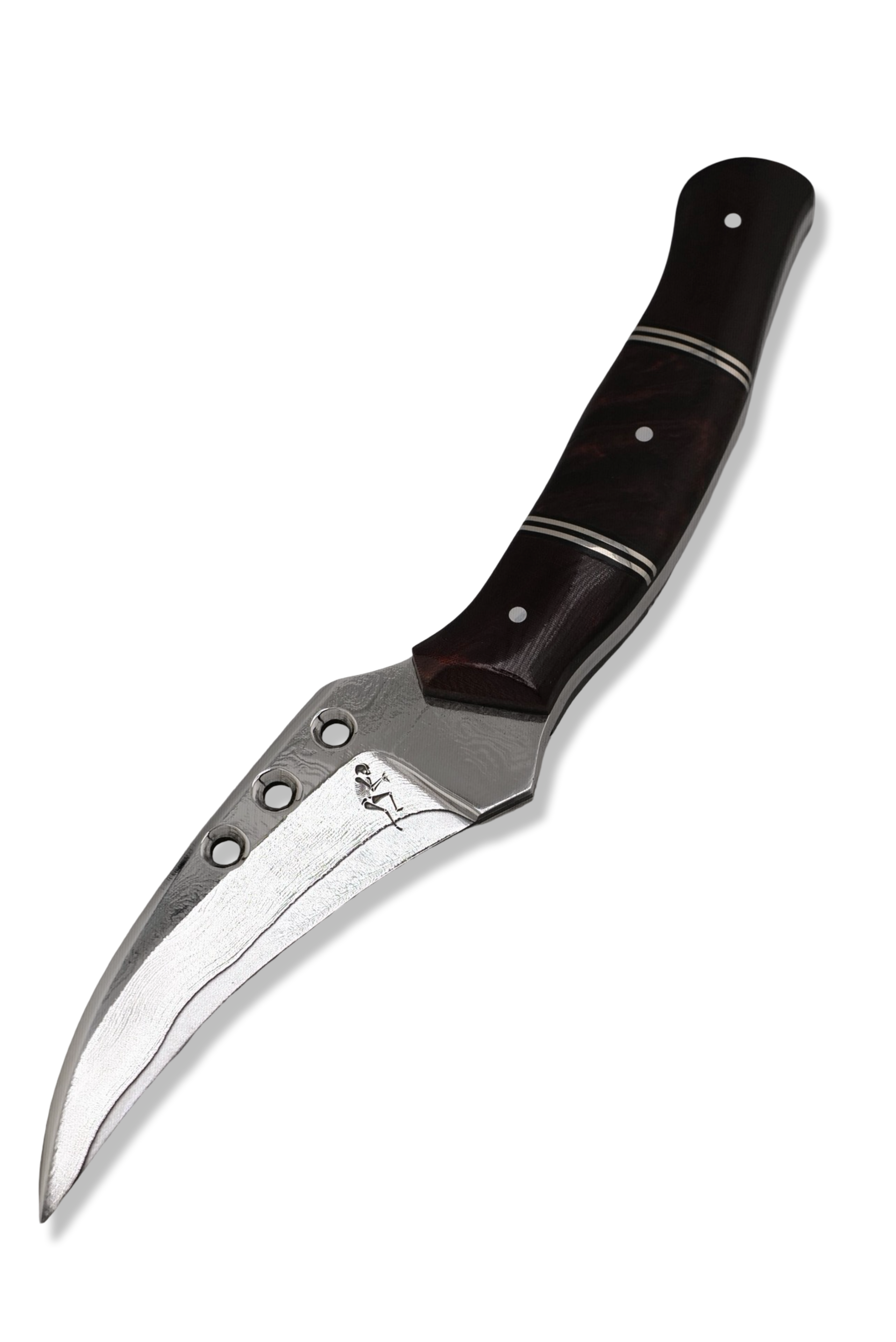 Ed Calderon Custom - Polished Damascus / Westinghouse Micarta / Nickel Splits /