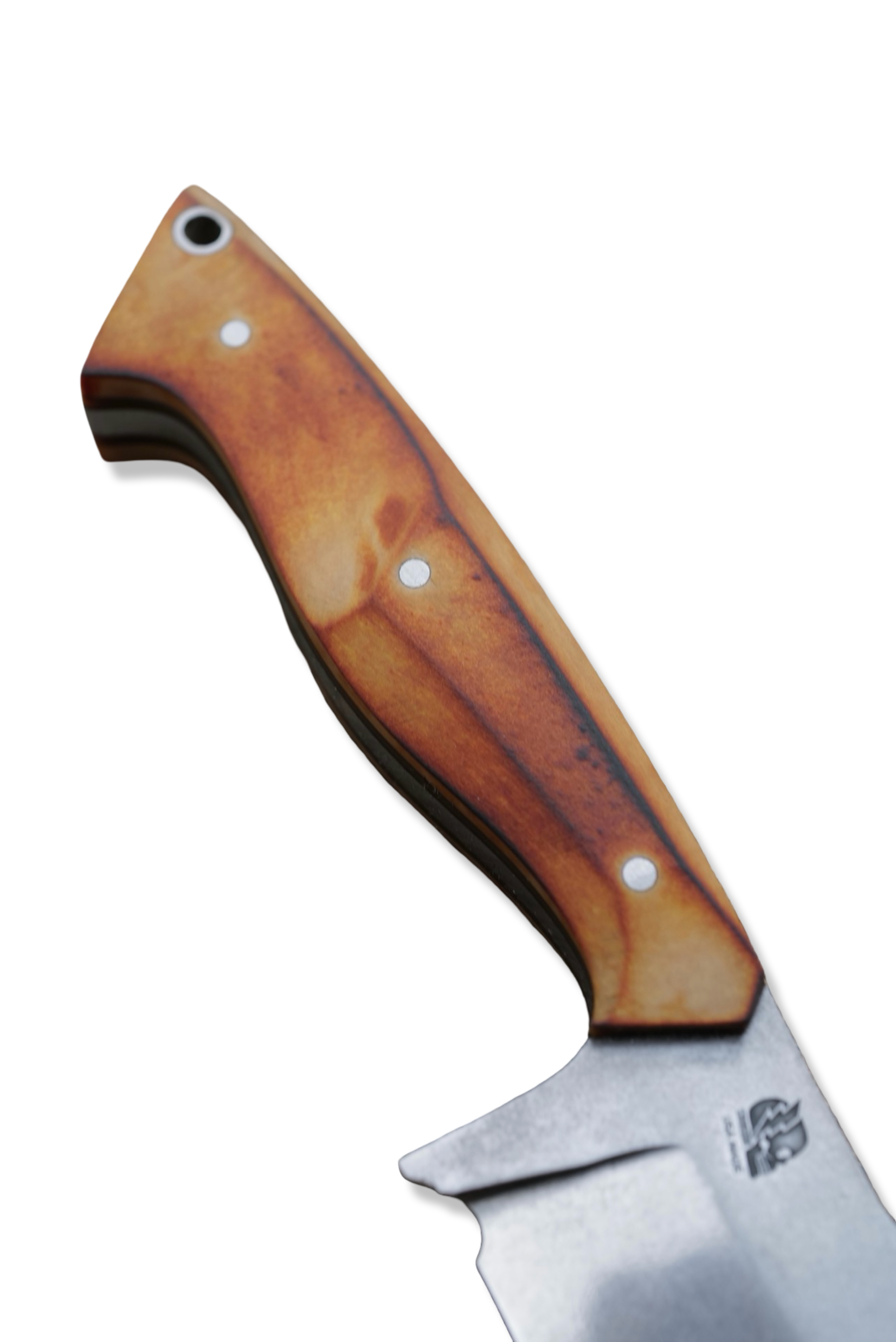 Reaper Custom 1 of 1 - Two Tone Polish Tumble / Torched Richlite Handle / Westinghouse Liners / Sheath Included