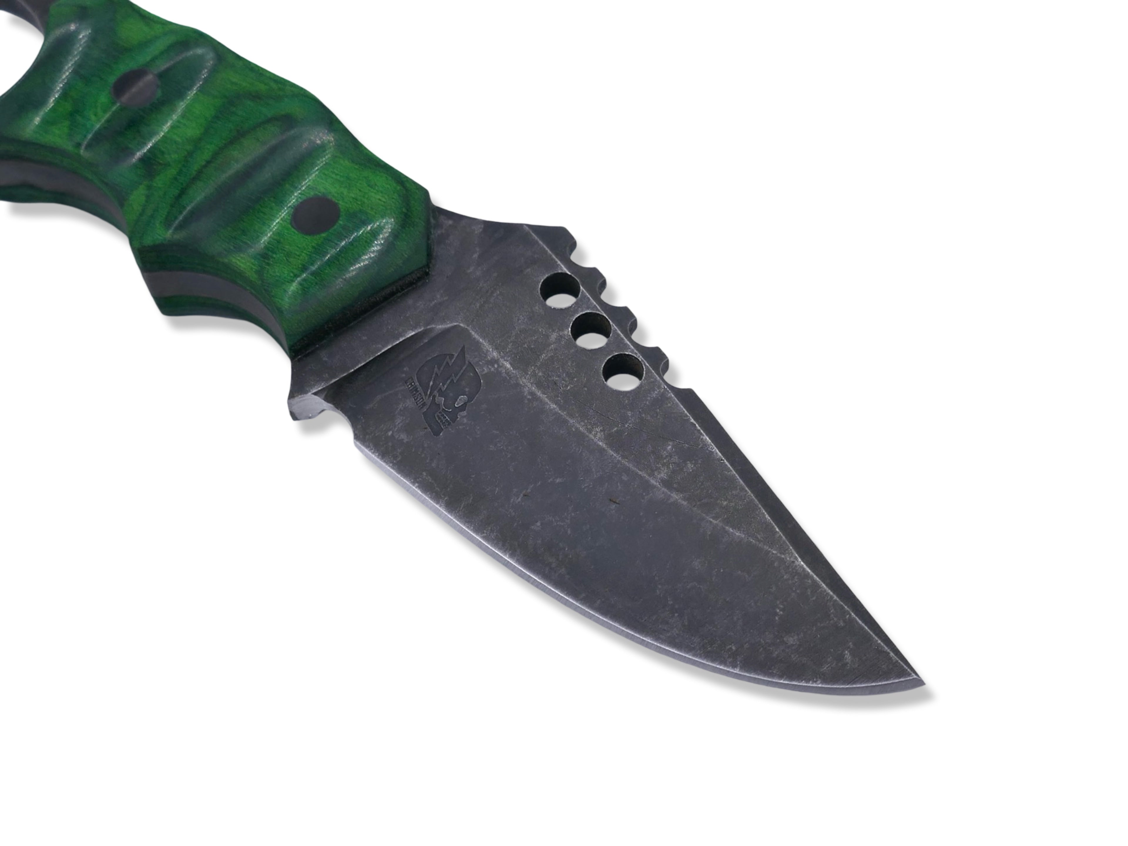 IRON WOLF - Dark Stonewash / Green Dymalux Handle