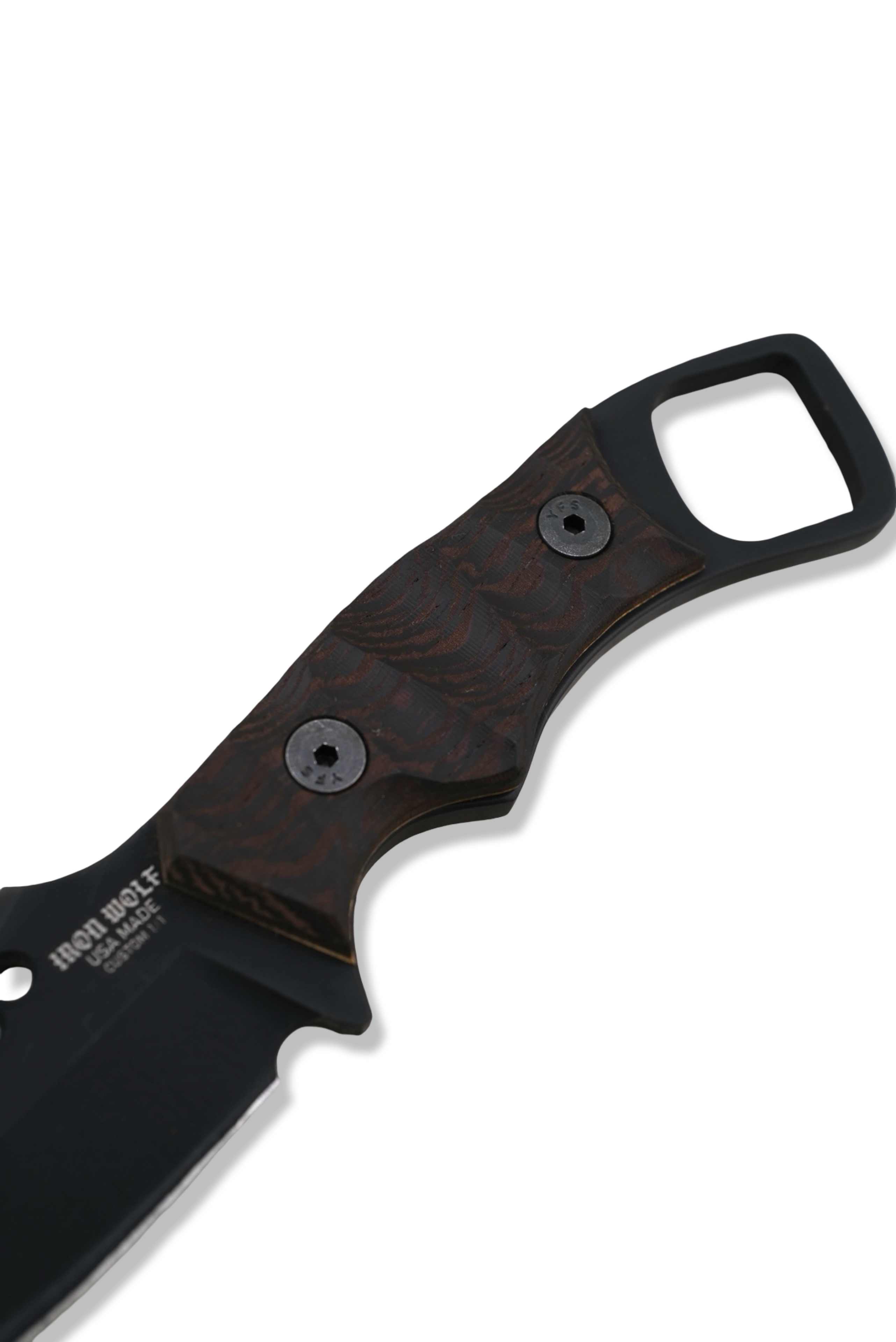 RPM Iron Wolf Custom 1/1  - Black Cerakote / Wenge w/ Brass Liner  /  Leather Sheath Included