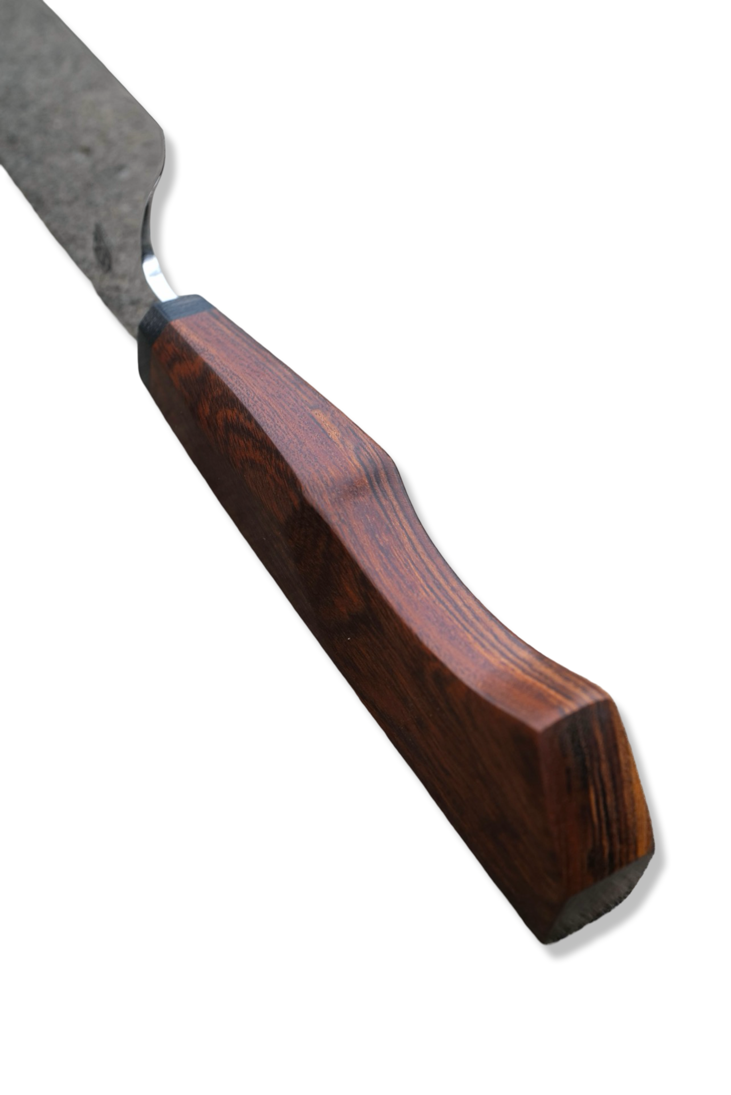 Custom Hidden Tang Chef - Mirror Polish / Iron Wood + Micarta Handle