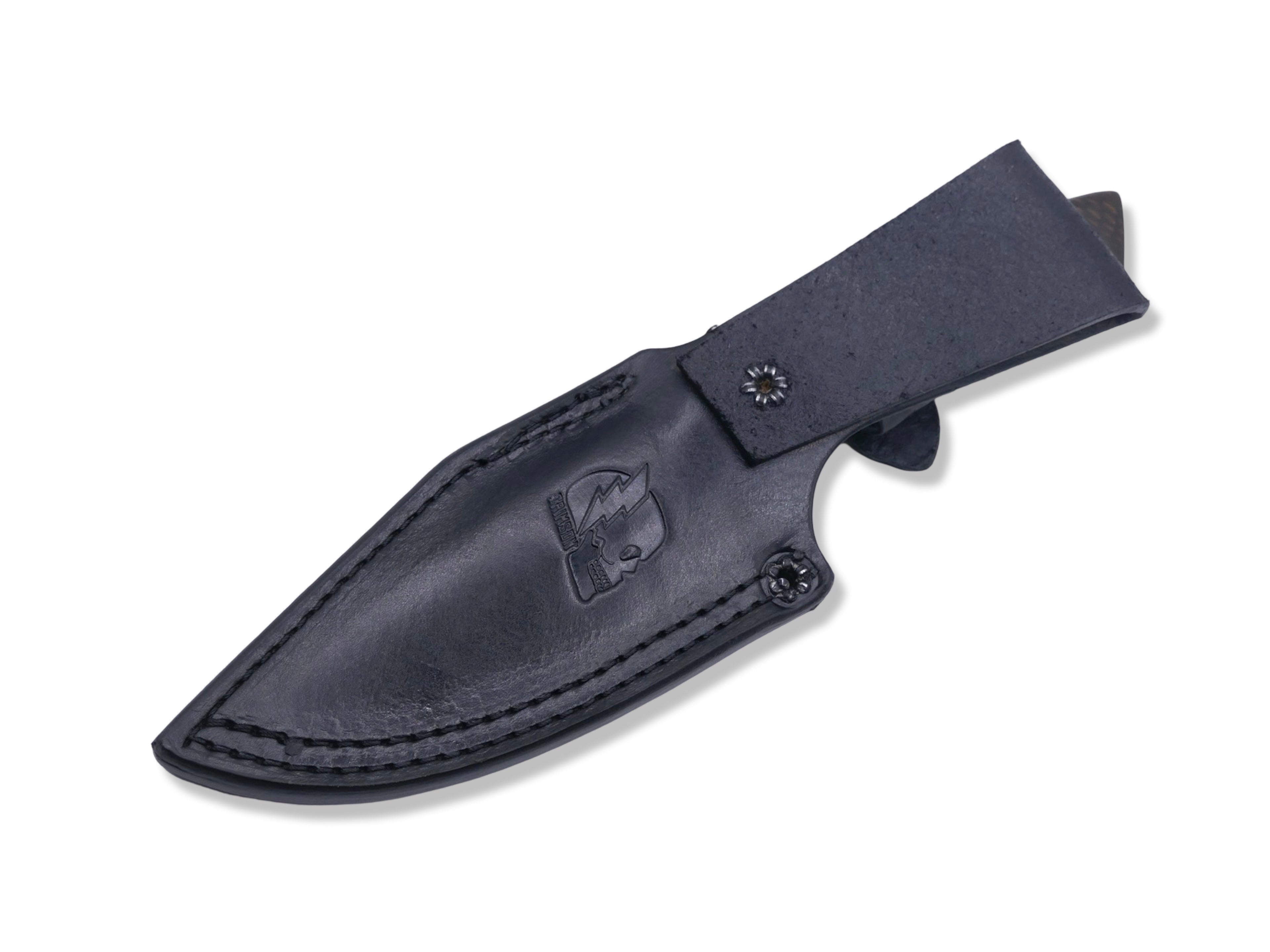 Reaper Custom - Polished Stainless Dragon Scale Pattern San Mai Damascus / Crocodile Sheath