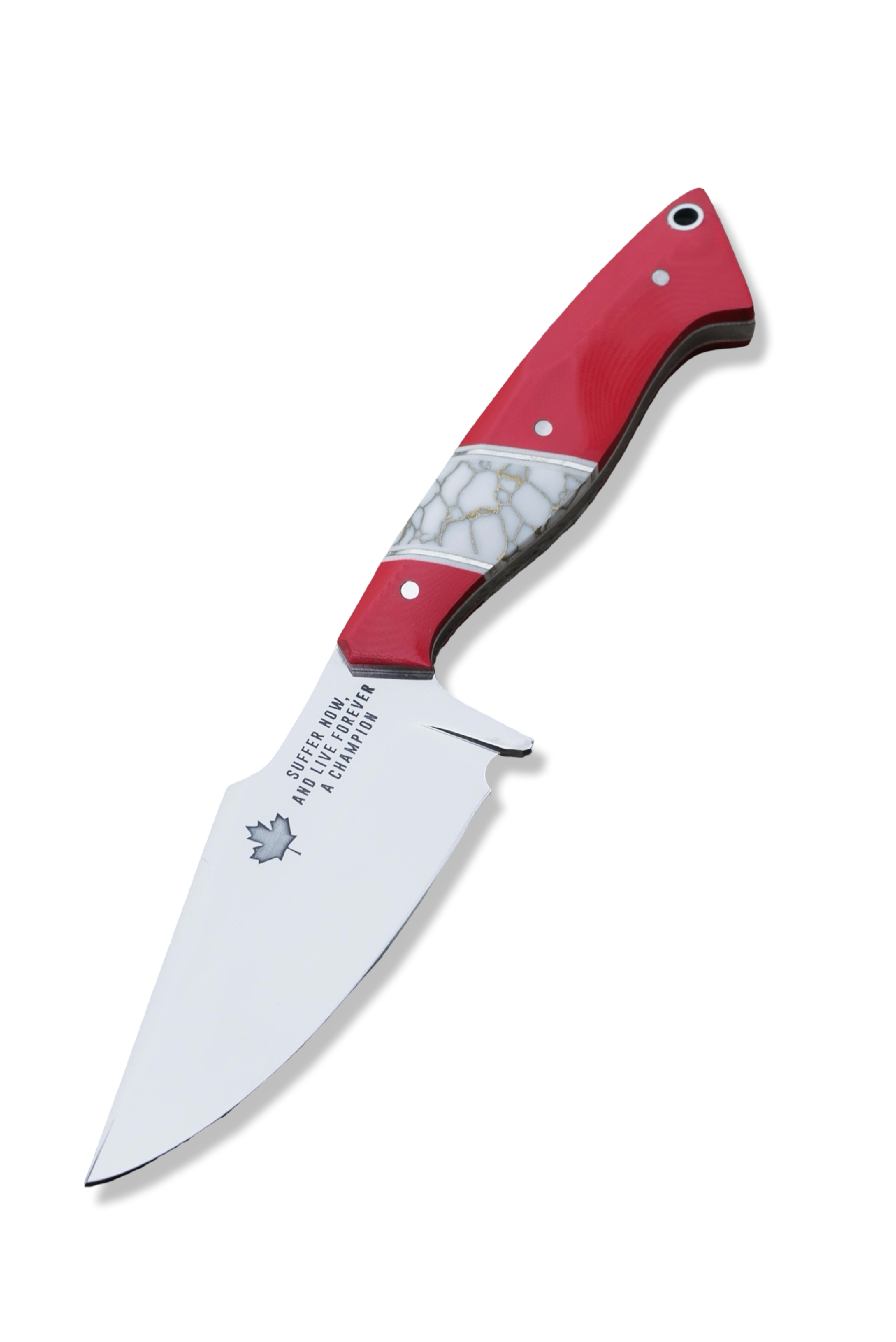 Custom Reaper - Mirror Polish / Red G-10 / Nickel Splits / Tru Stone inlay