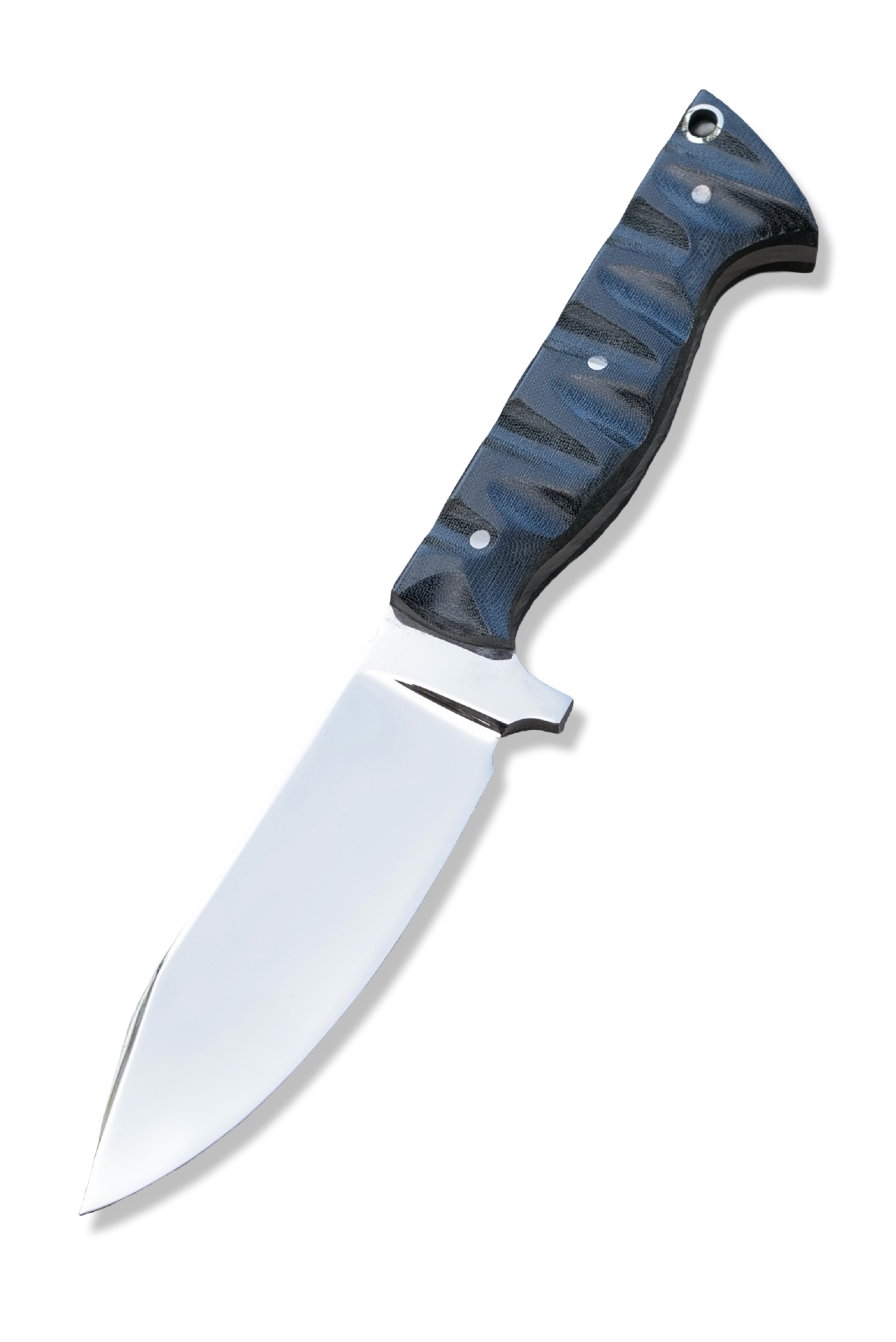 Bushcraft Custom - Mirror Polish / Hollow Grind / Textured Black Micarta Handle