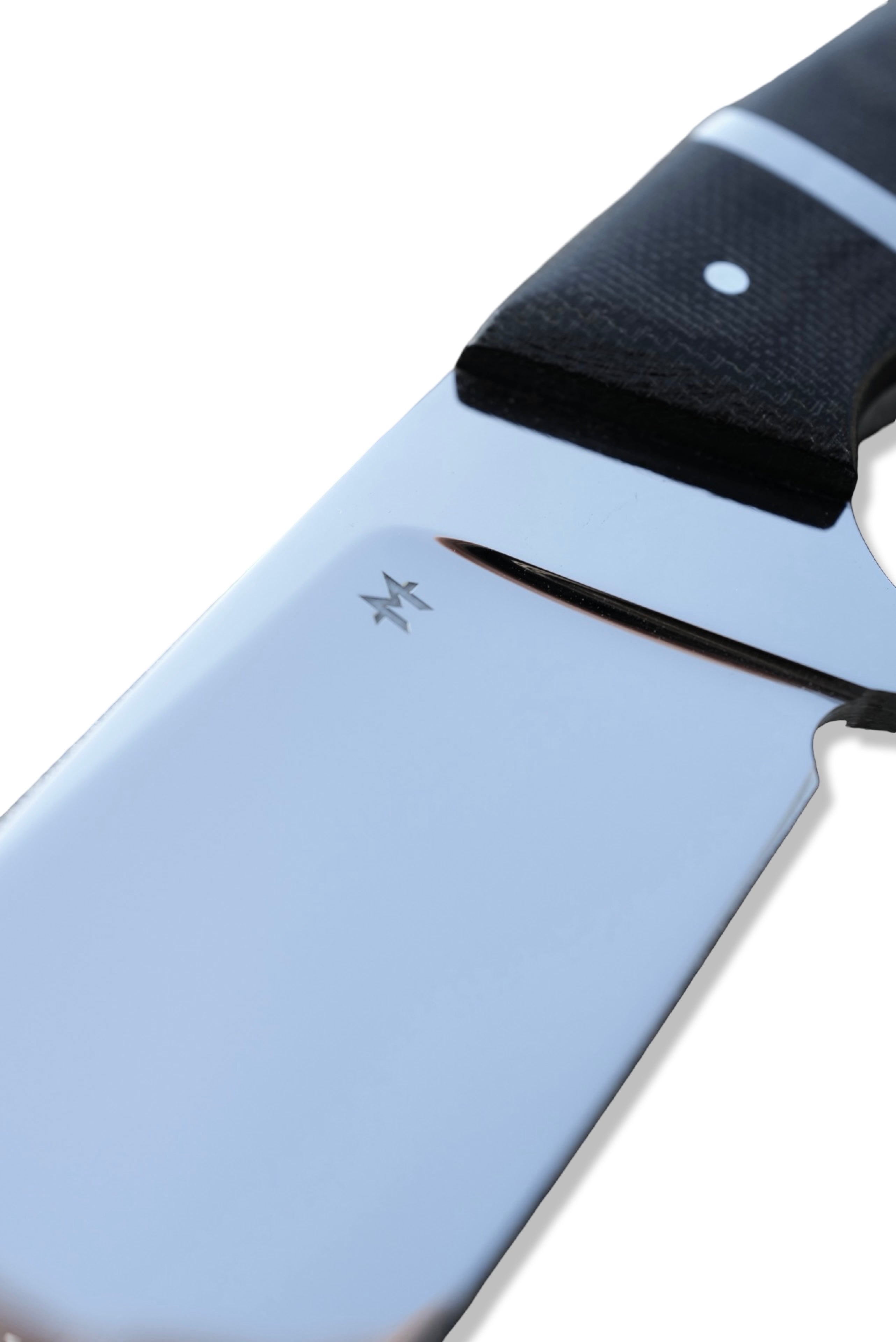 Pro Hunter Custom - Mirror Polish Hollow Grind / Black Micarta W/ Stainless Inlay