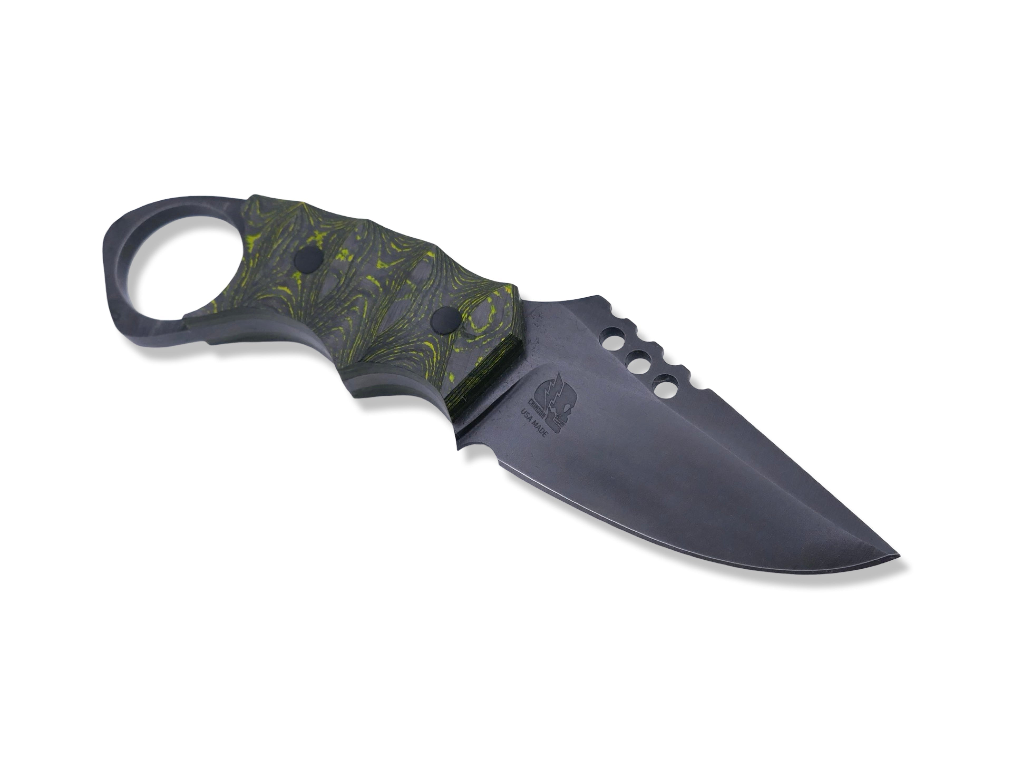IRON WOLF Black Ops Custom 1 of 1 - Camo Carbon Toxic Moss + OD Green Liner / Carbon Fiber Pins