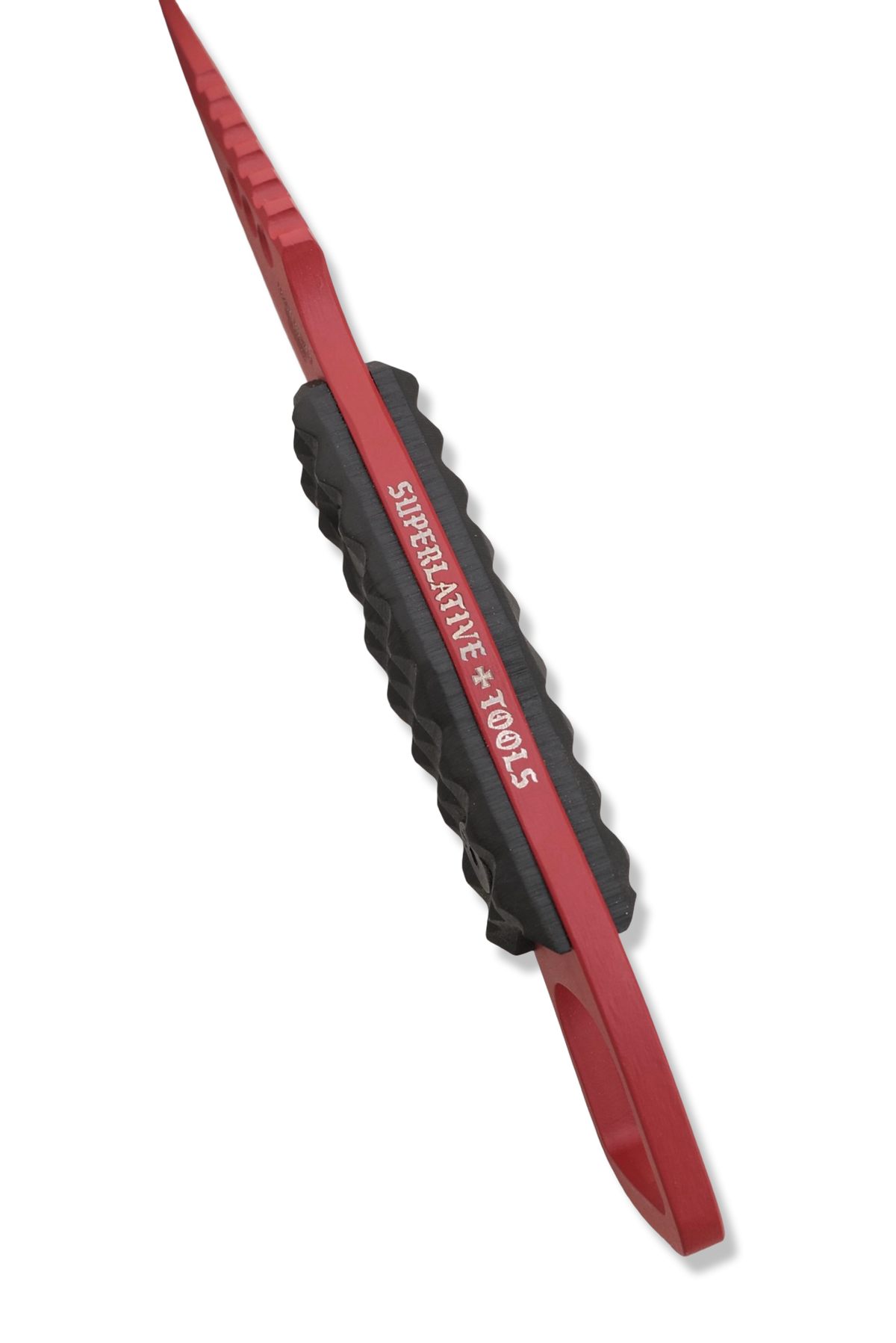 RPM Iron Wolf - Crimson Red Cerakote / Frag Pattern Black Richlite Handle / Leather Sheath Included