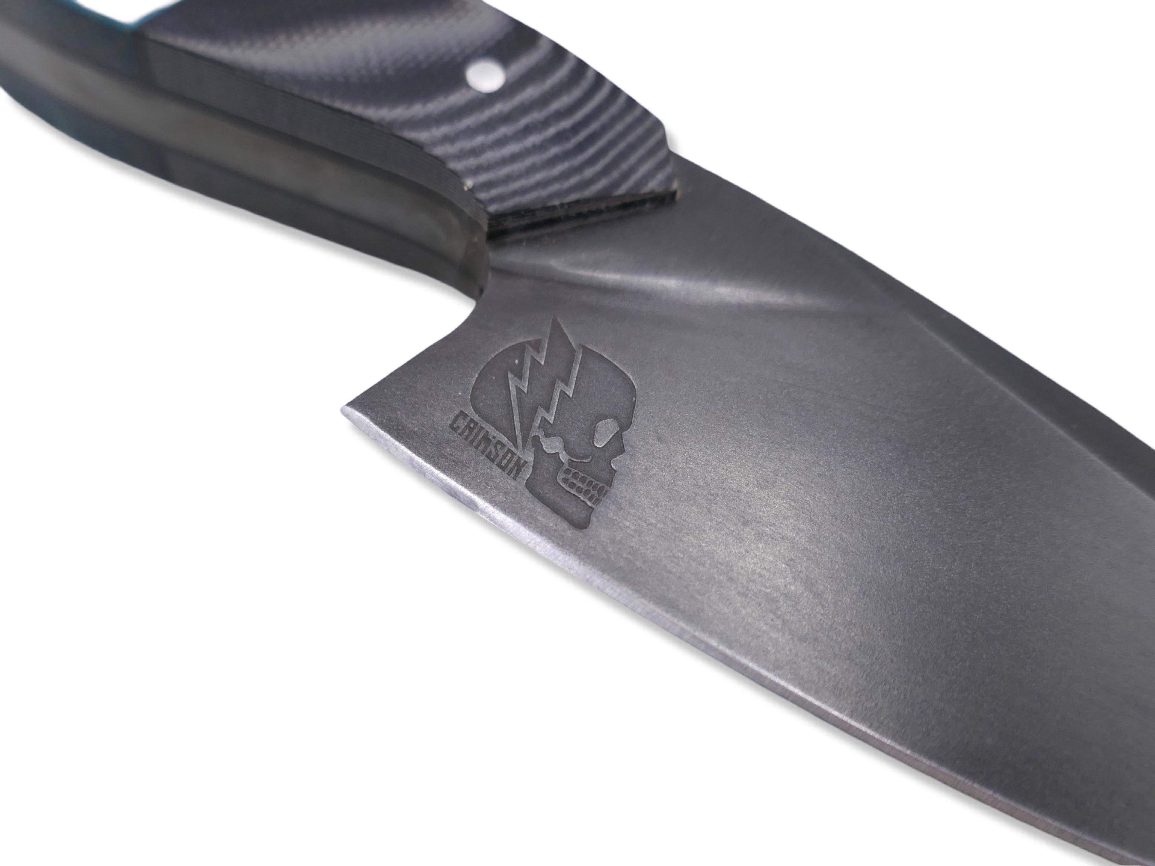 Vendetta Night Crawler - Grey / Black G-10 W/ Blue Wood Inlay / Black G-10 Liner