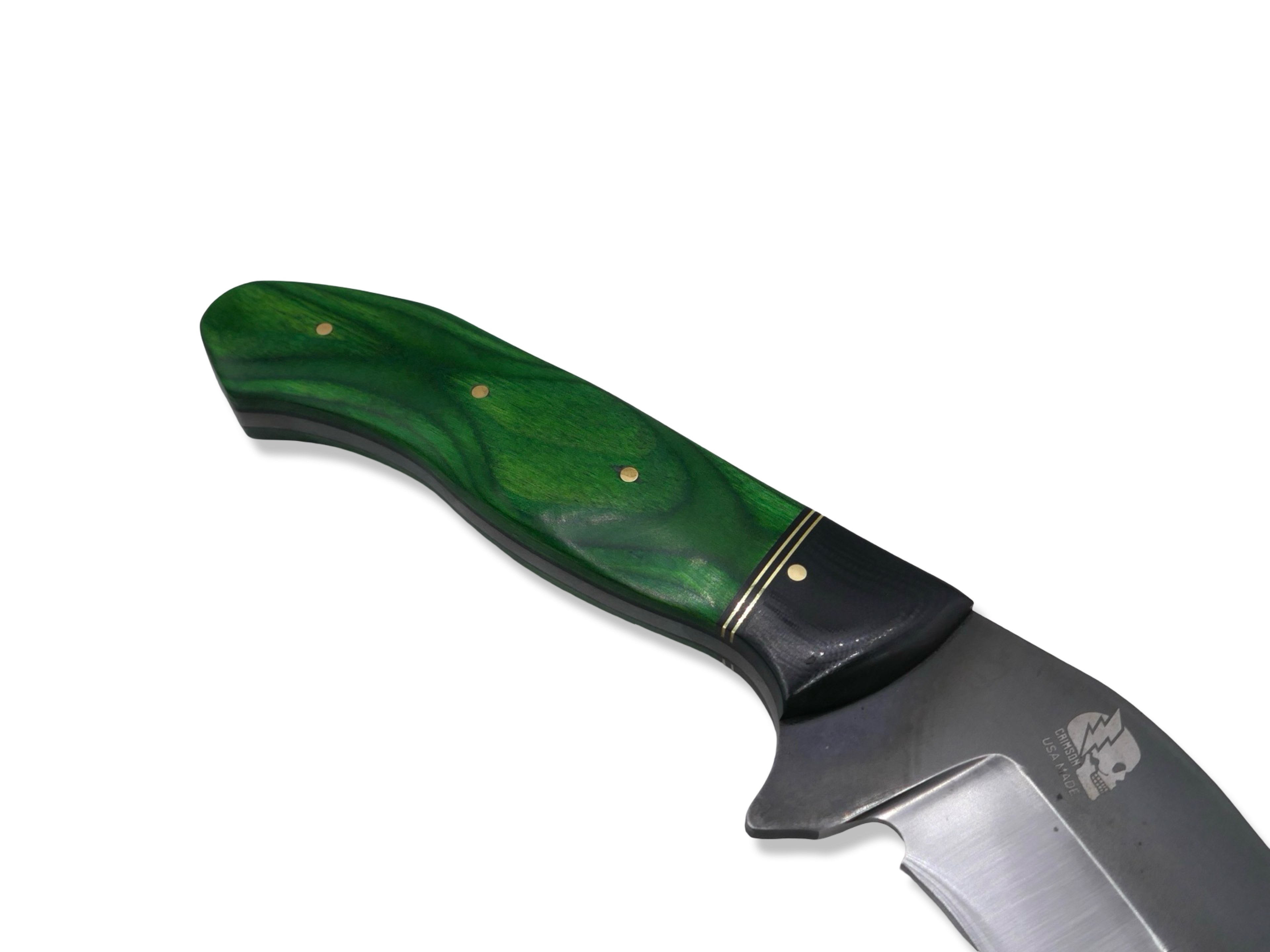 Kukri Custom - Black G-10 / Brass Splits / Shamrock Dyma Wood / Johnny Walker Engraving
