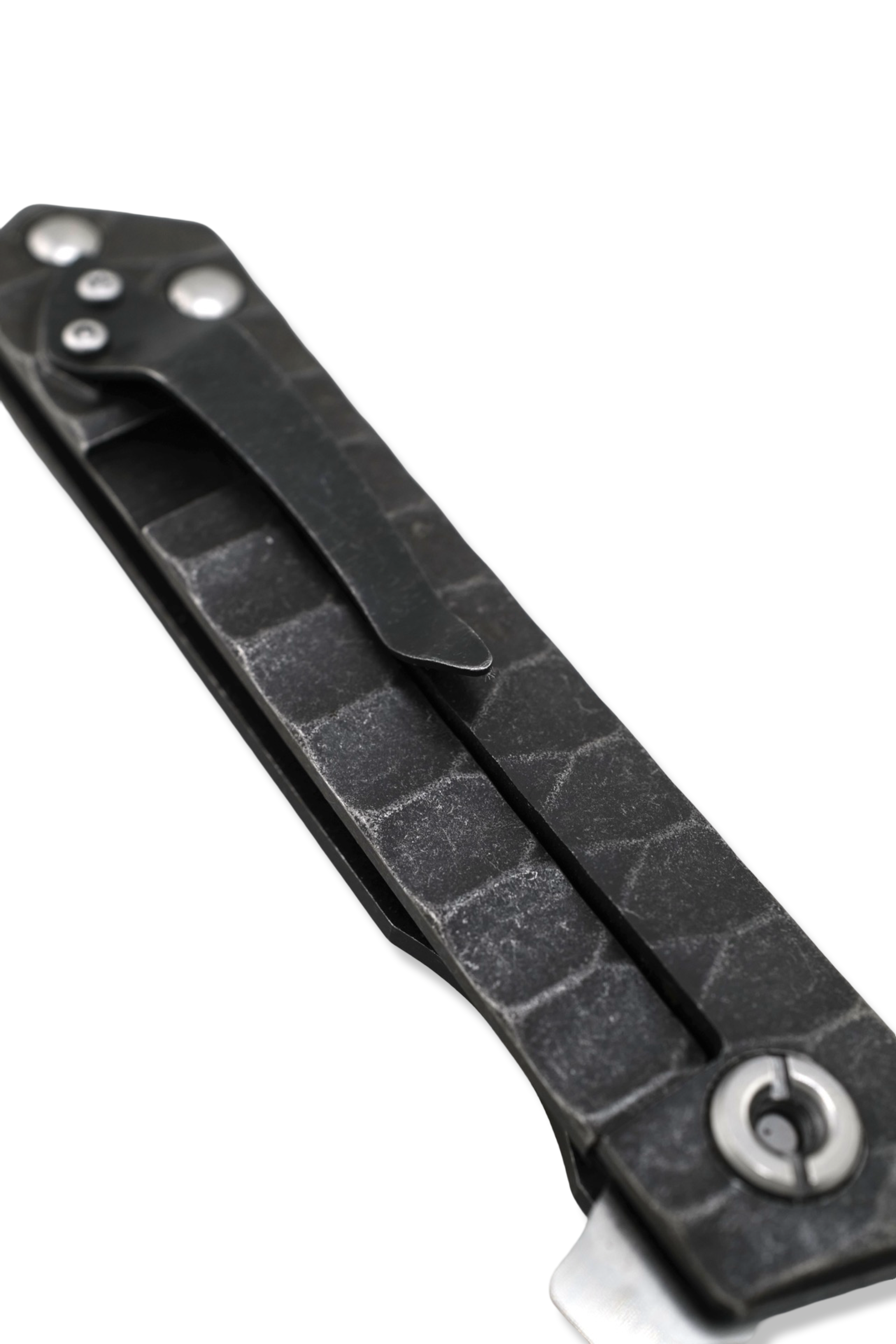 The Wayne Flipper Folder - Straight razor Rock Textured Handle / Satin Finish